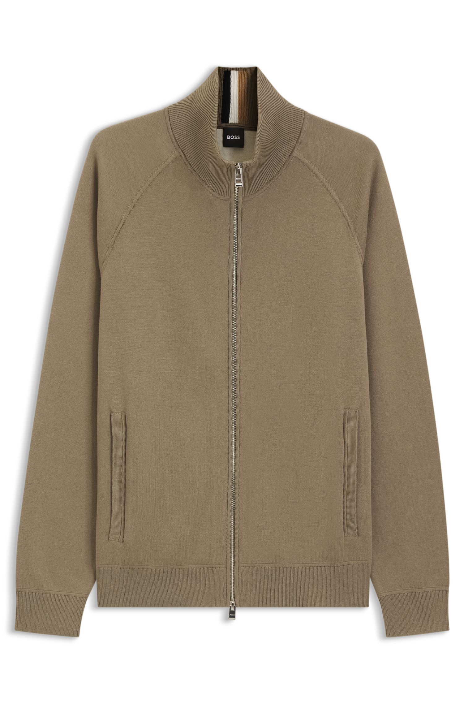 【BOSS博斯】棉质羊毛拉链开衫