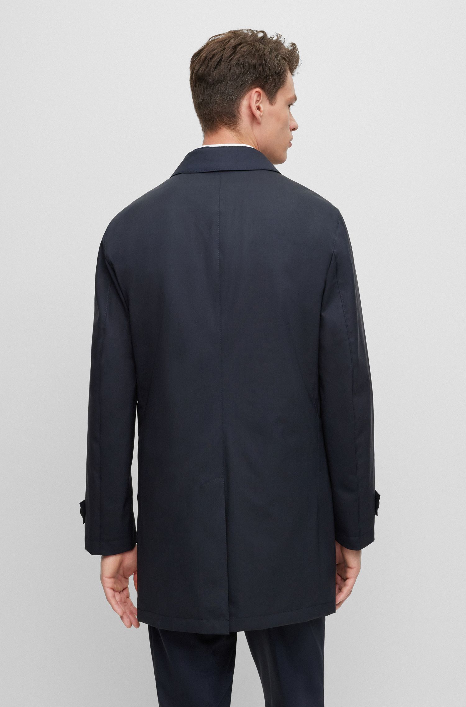 【BOSS博斯】拉链内里弹力羊毛常规版型外套