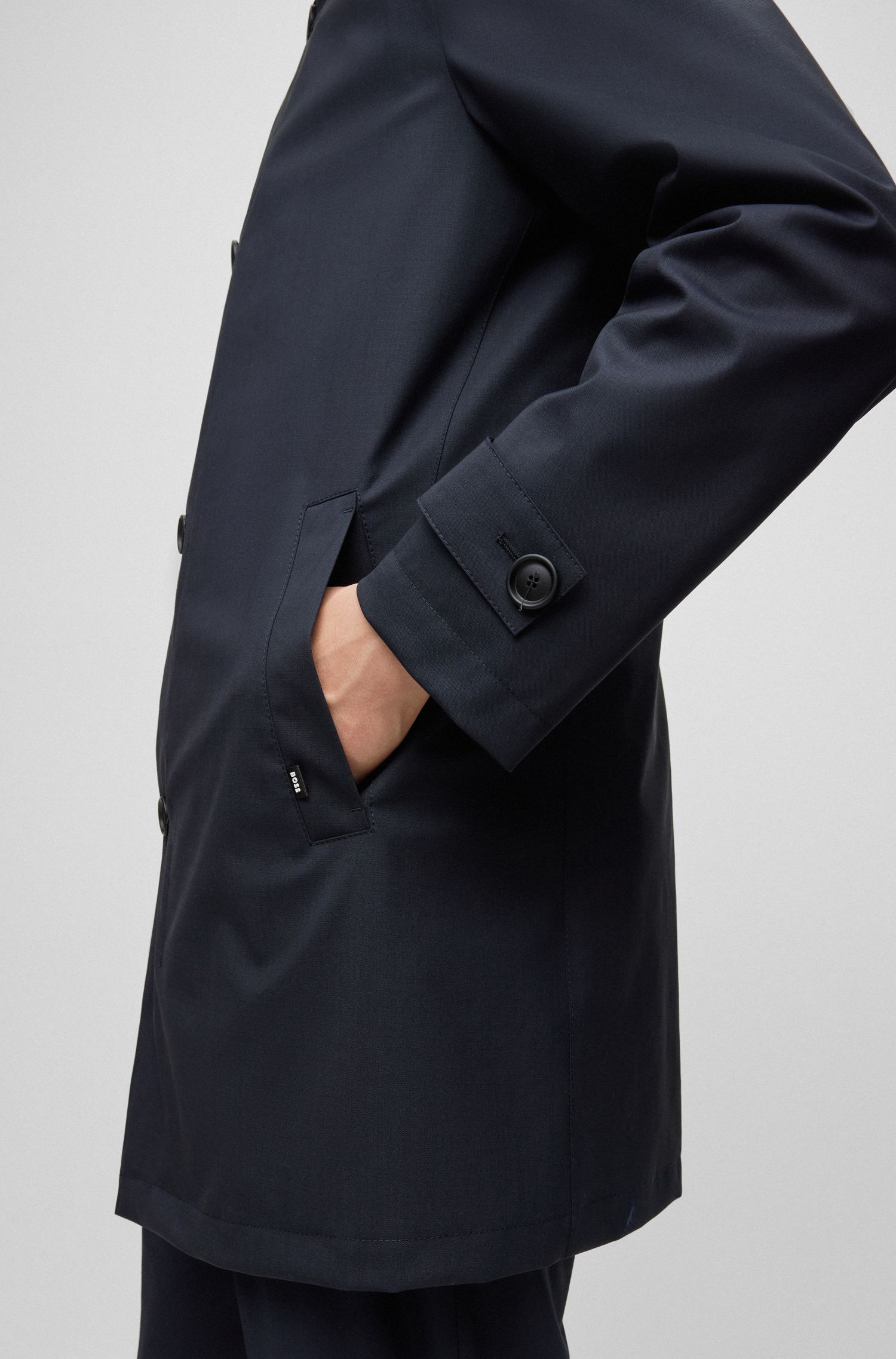 【BOSS博斯】拉链内里弹力羊毛常规版型外套