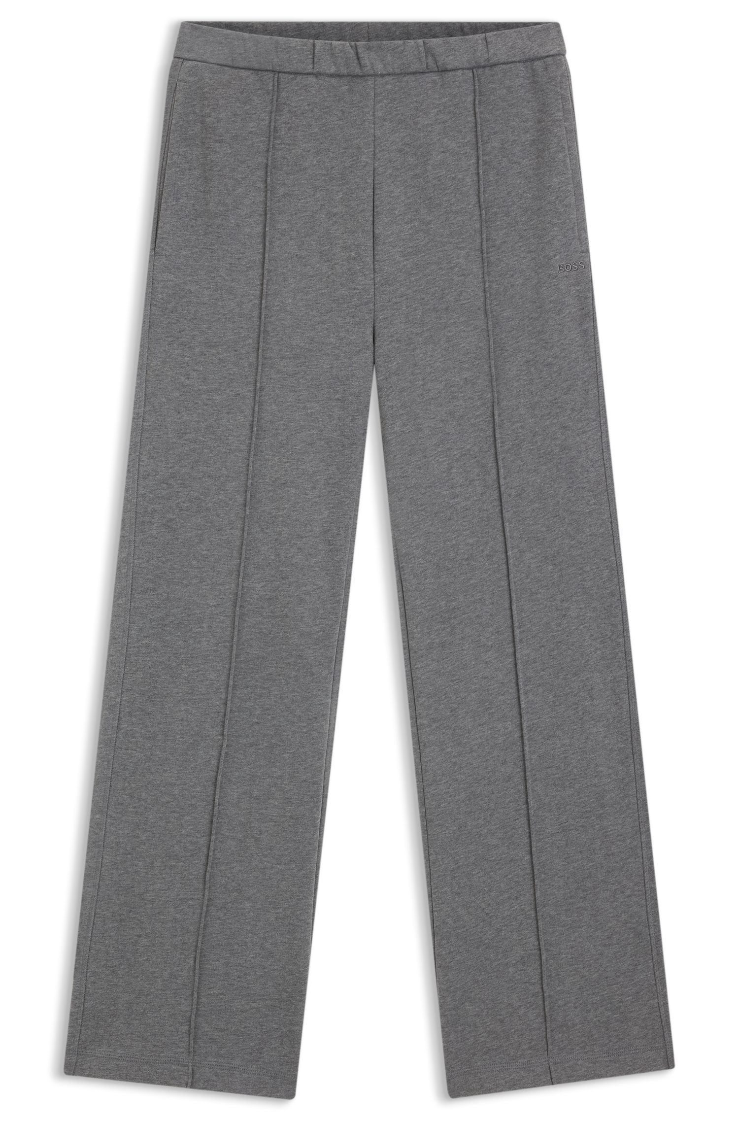 【BOSS博斯】棉质毛圈布阔腿运动裤