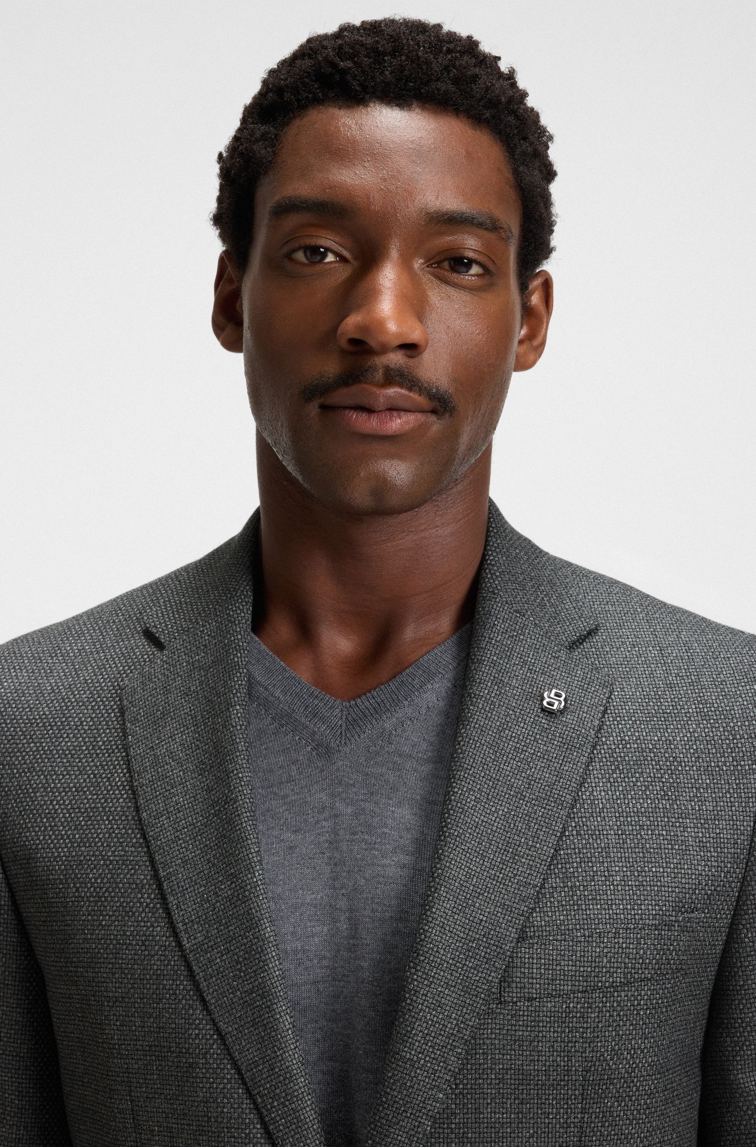 【BOSS博斯】图案装饰羊毛常规版型西装外套