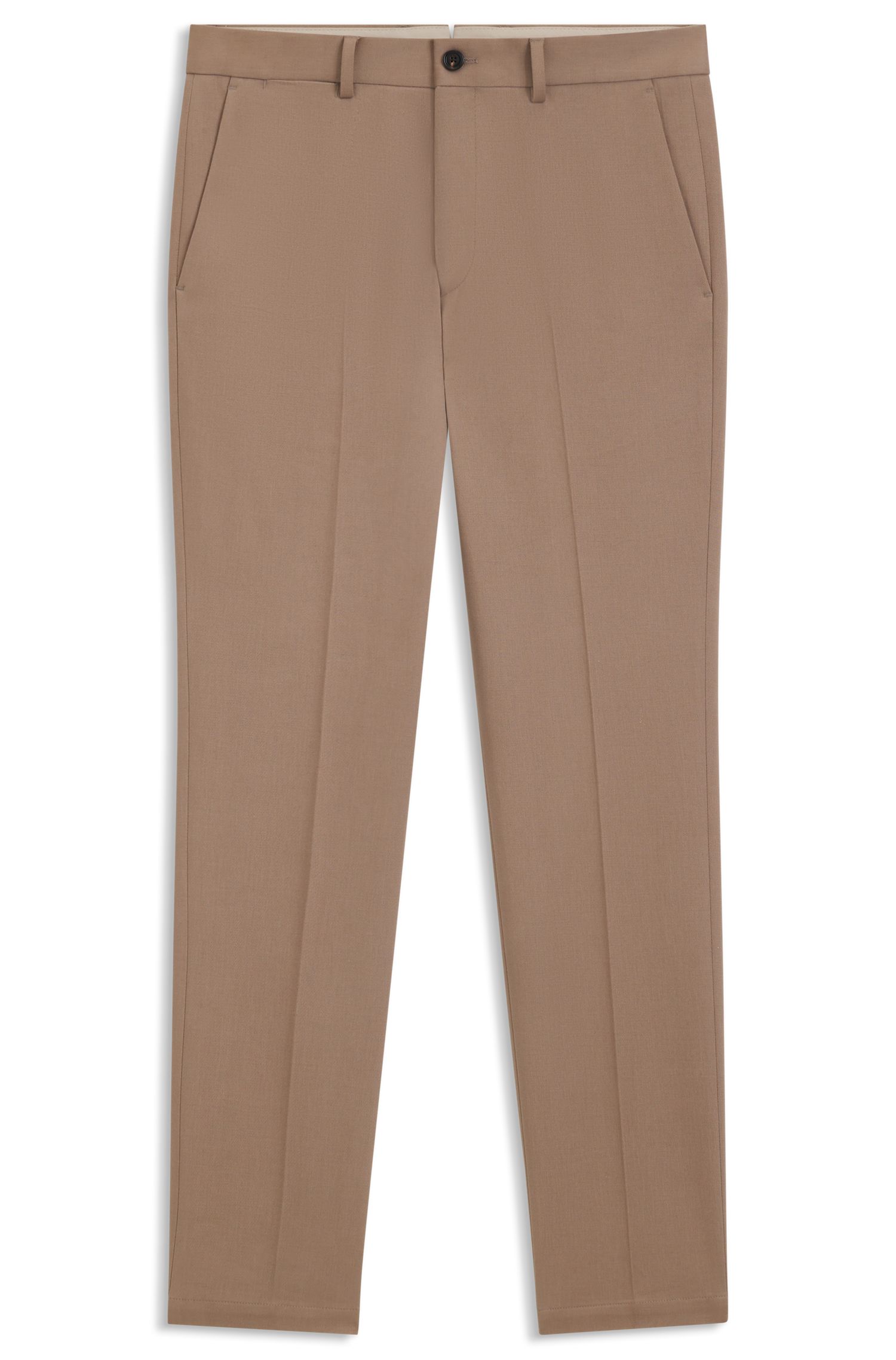 【BOSS博斯】羊绒棉质混纺弹力面料修身长裤