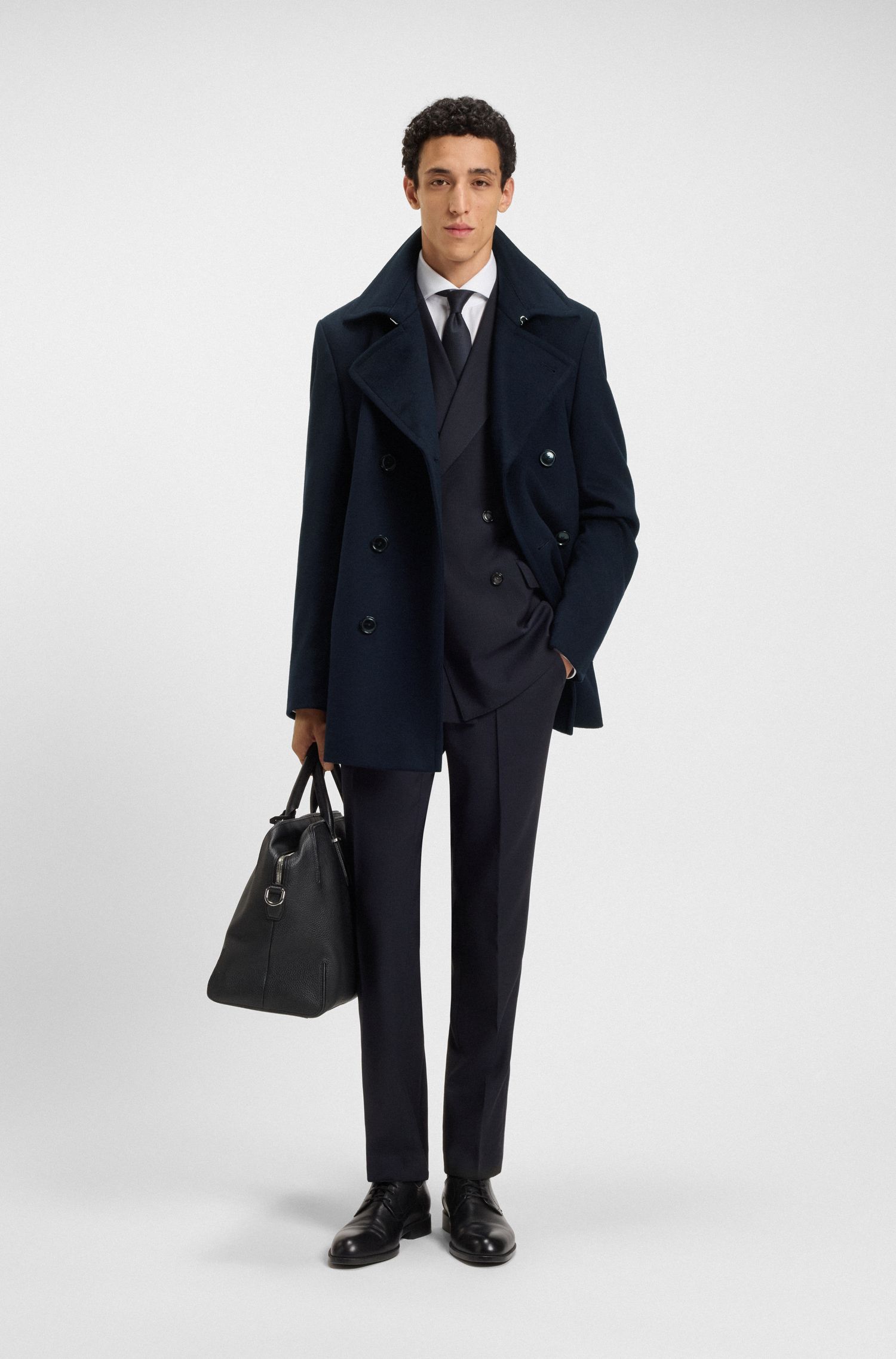 【BOSS博斯】羊绒修身版型短外套