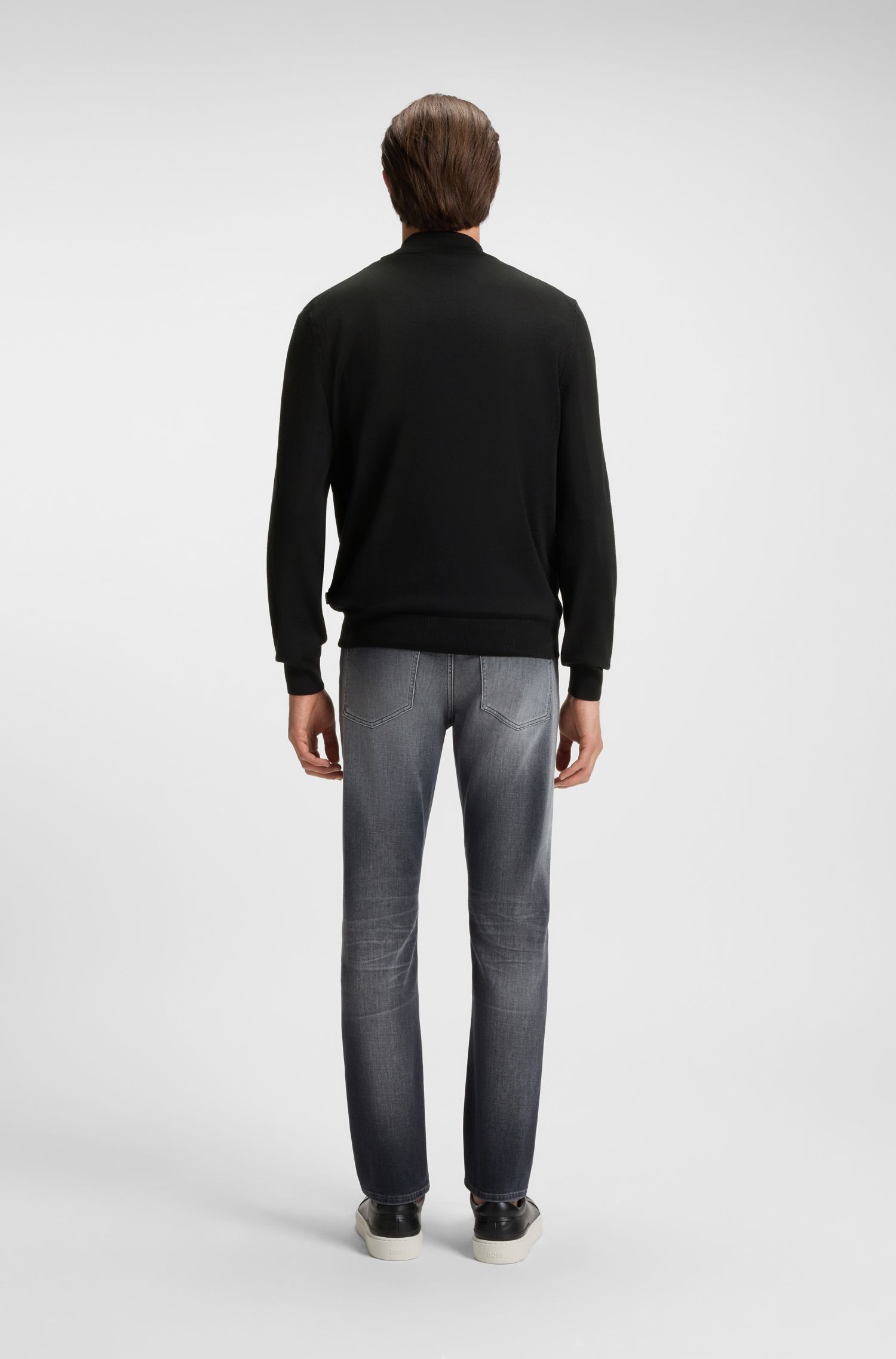 【BOSS博斯】纯羊毛标准版型拉链领毛衣