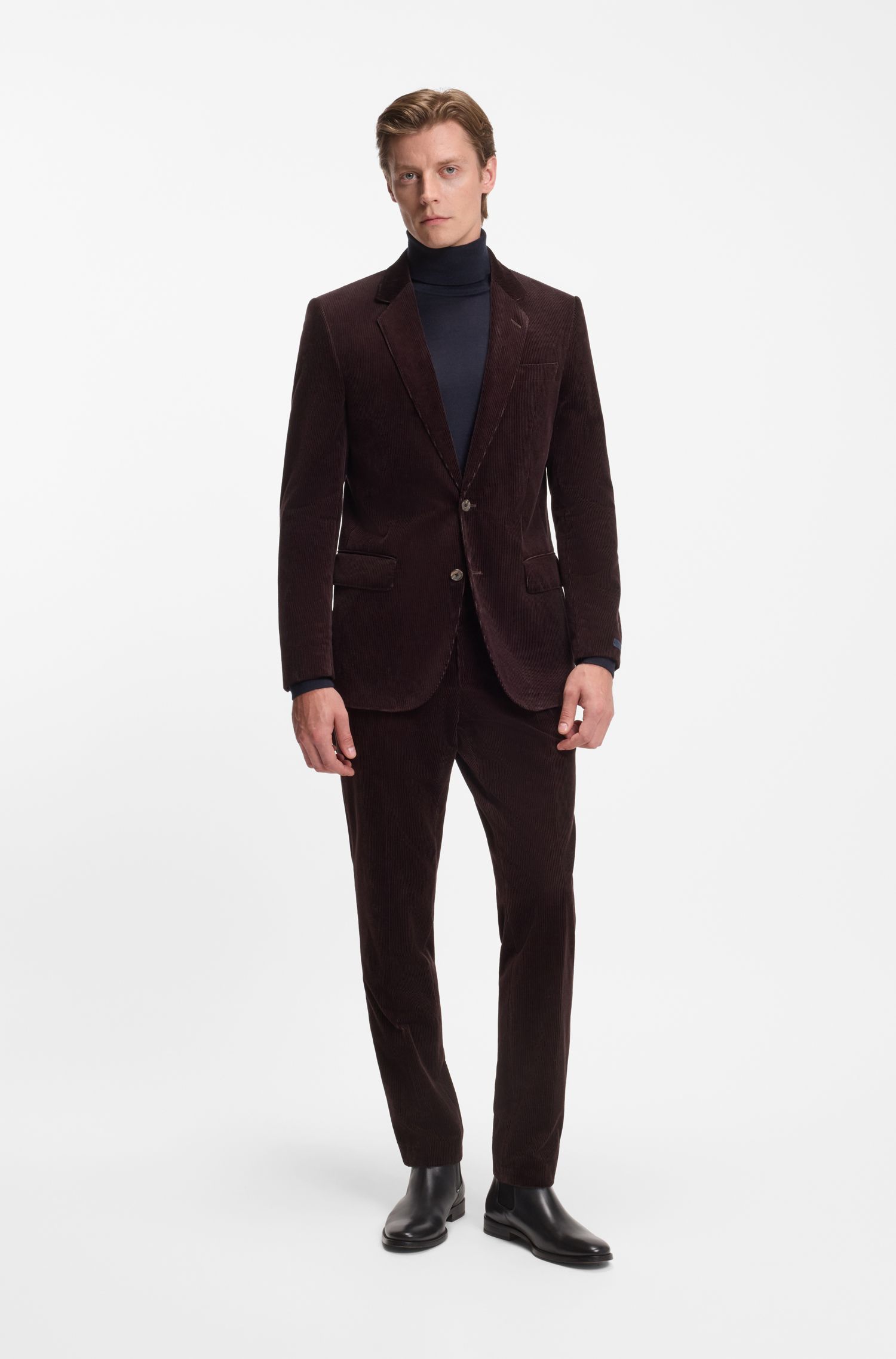 BECKHAM x BOSS 条纹棉质西装外套