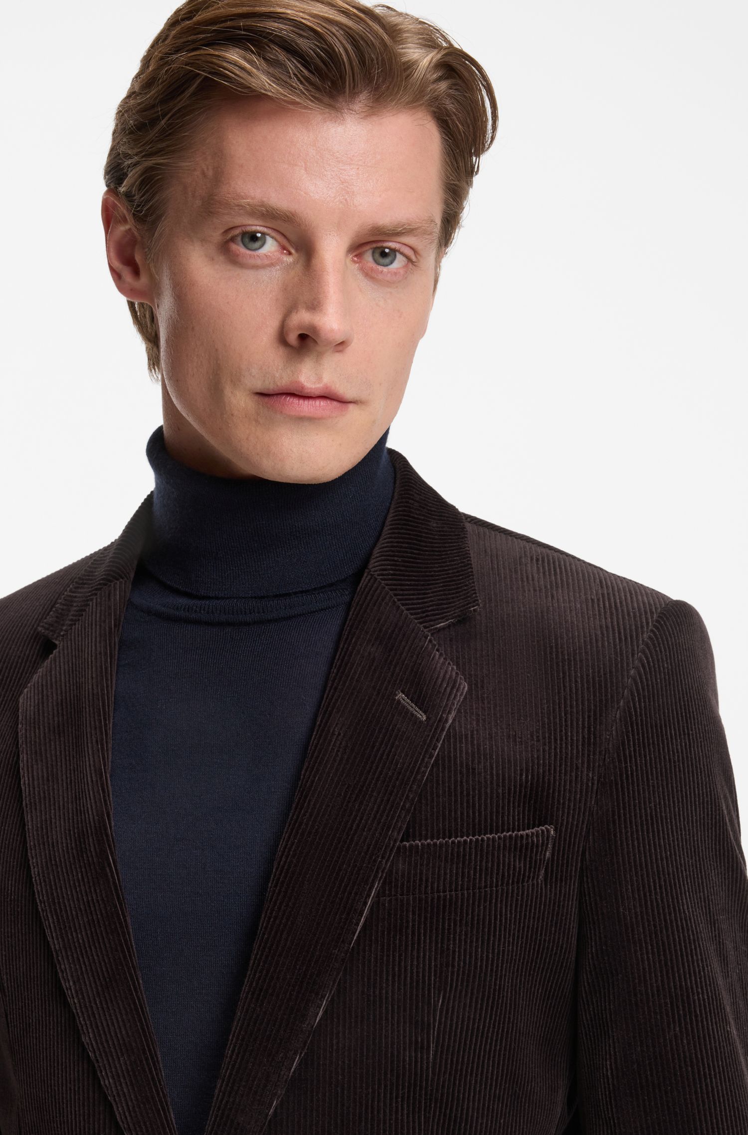 BECKHAM x BOSS 条纹棉质西装外套