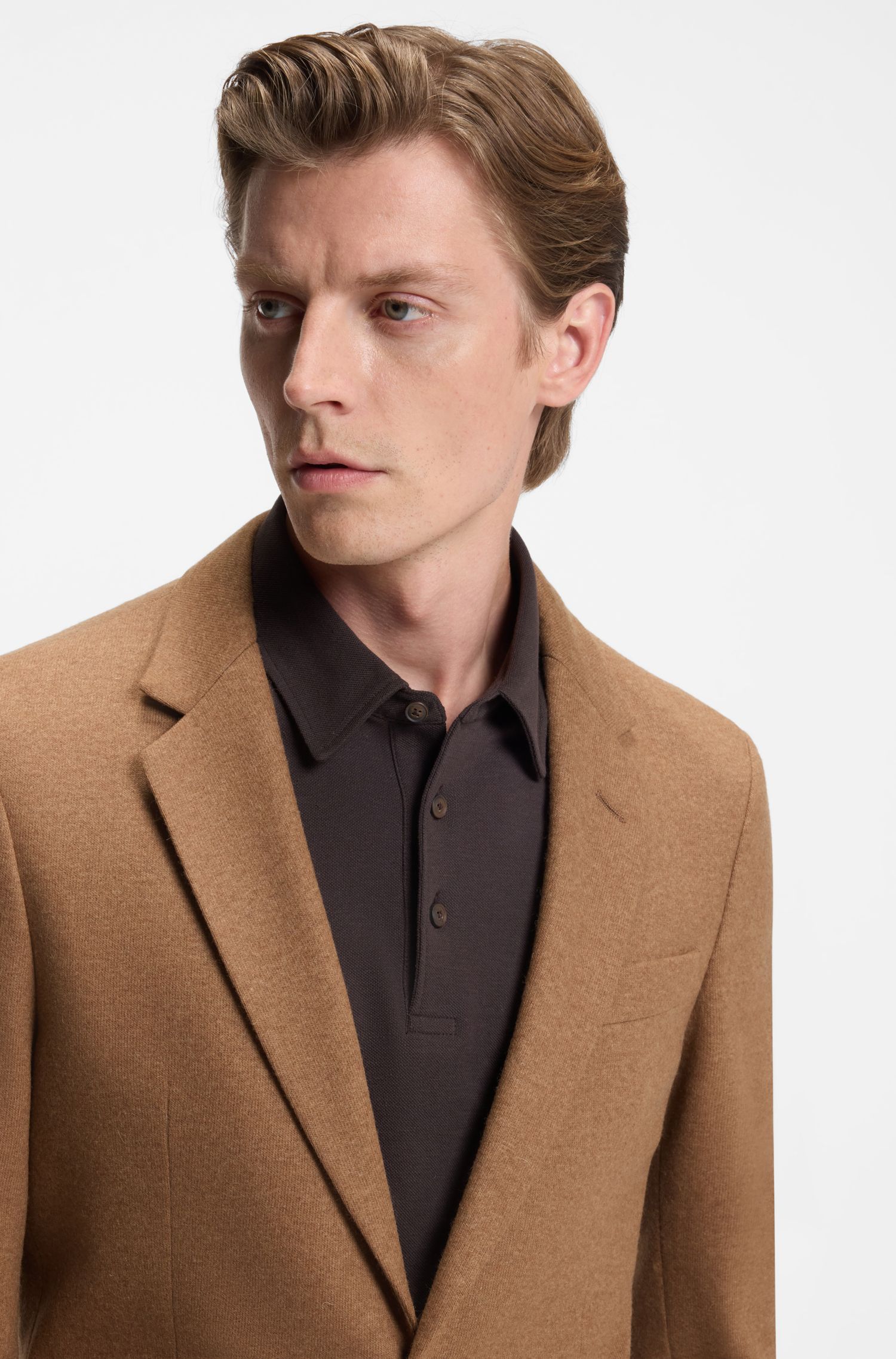 BECKHAM x BOSS 羊绒羊毛混纺修身版西装外套