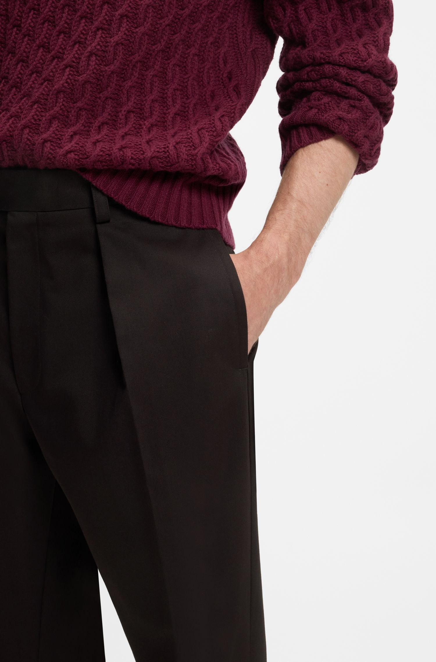 BECKHAM x BOSS 微图案棉质长裤