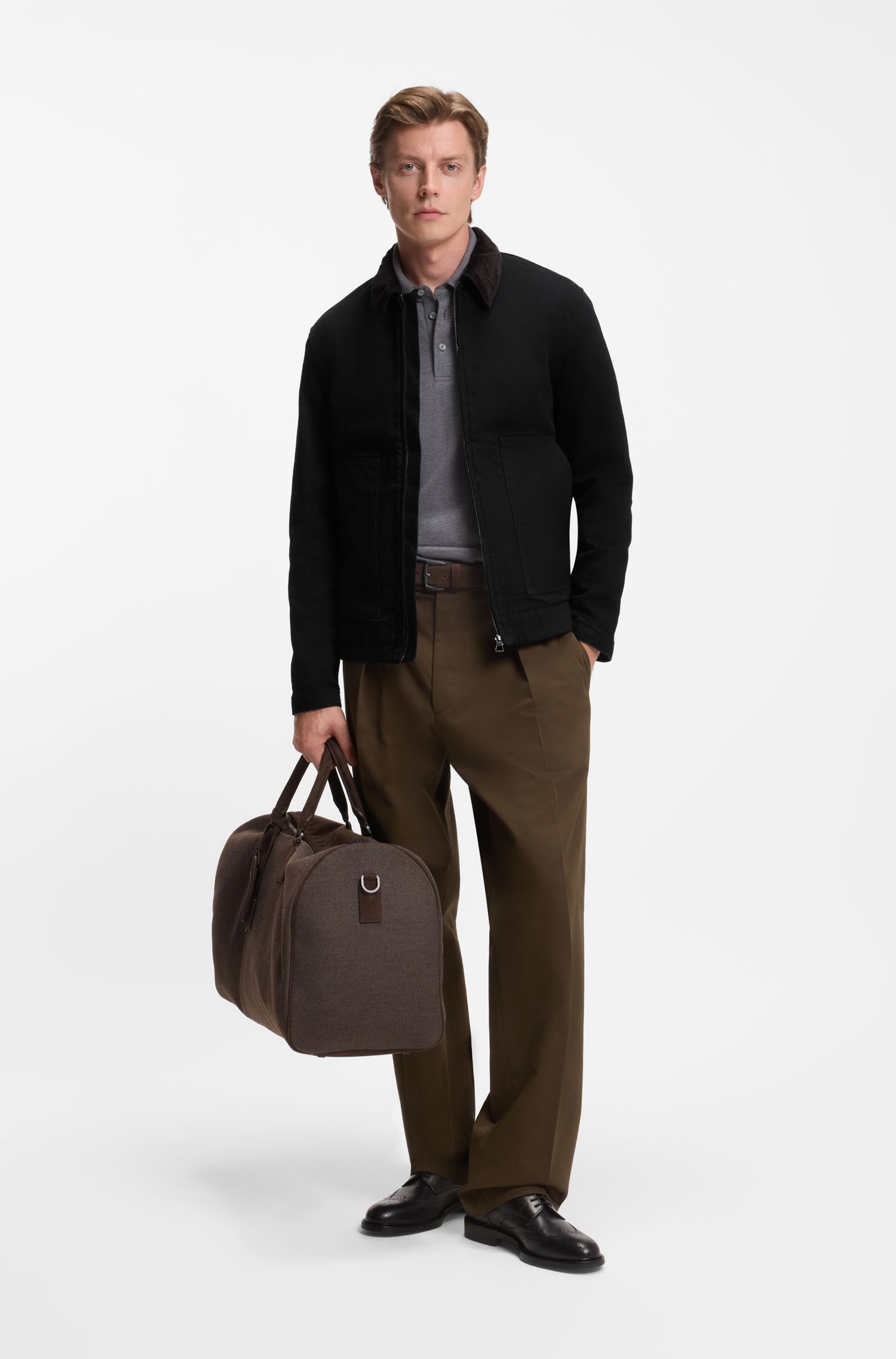 BECKHAM x BOSS 黑色硬质牛仔夹克