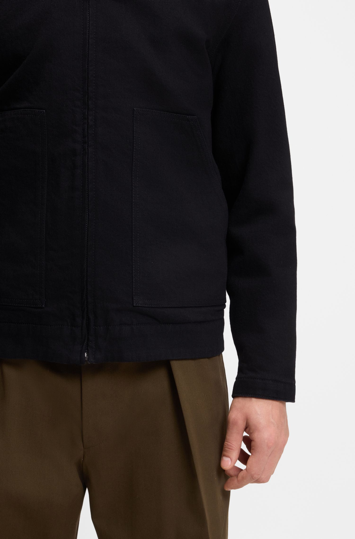 BECKHAM x BOSS 黑色硬质牛仔夹克