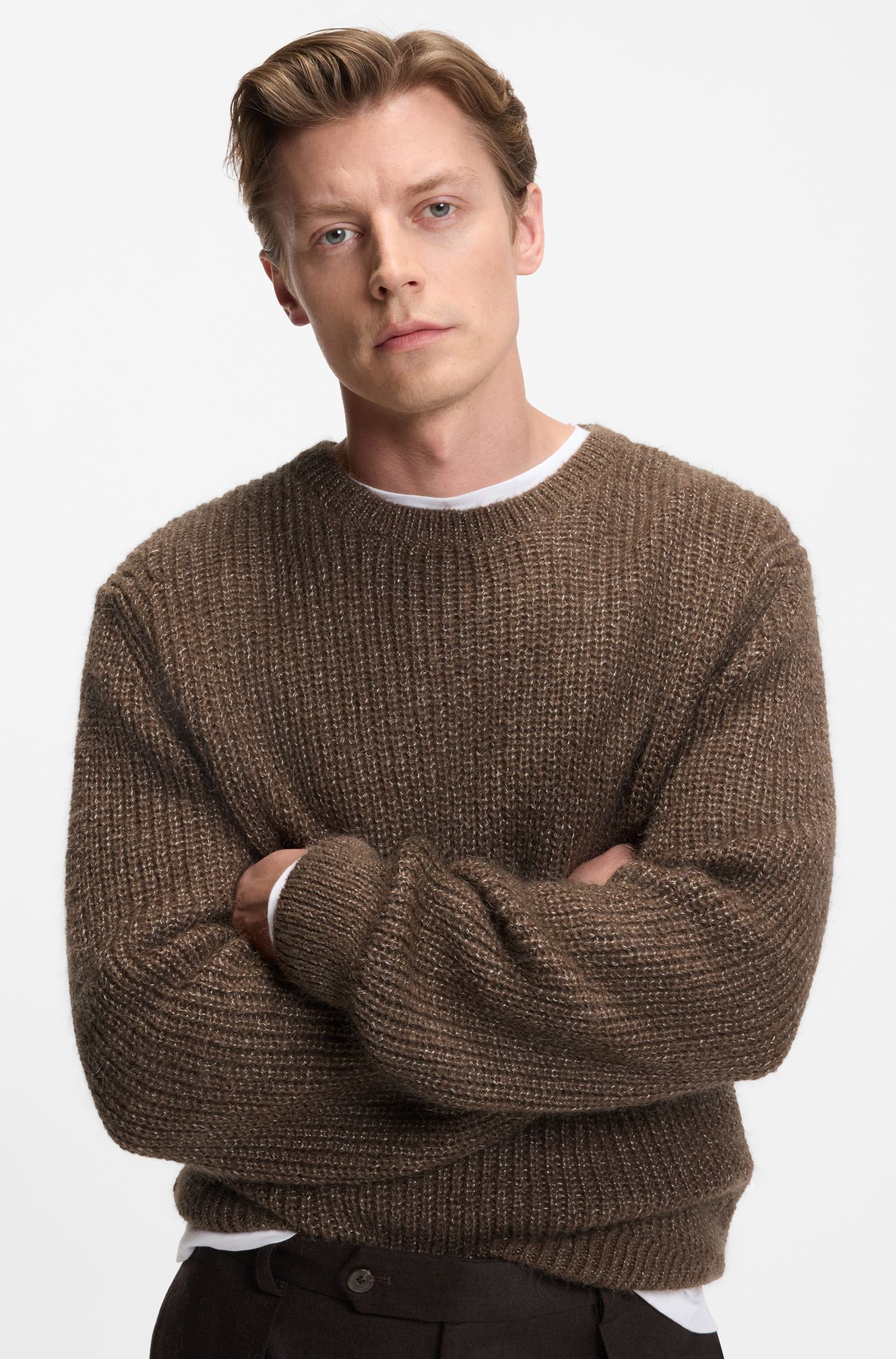 BECKHAM x BOSS mouliné 罗纹针织毛衣