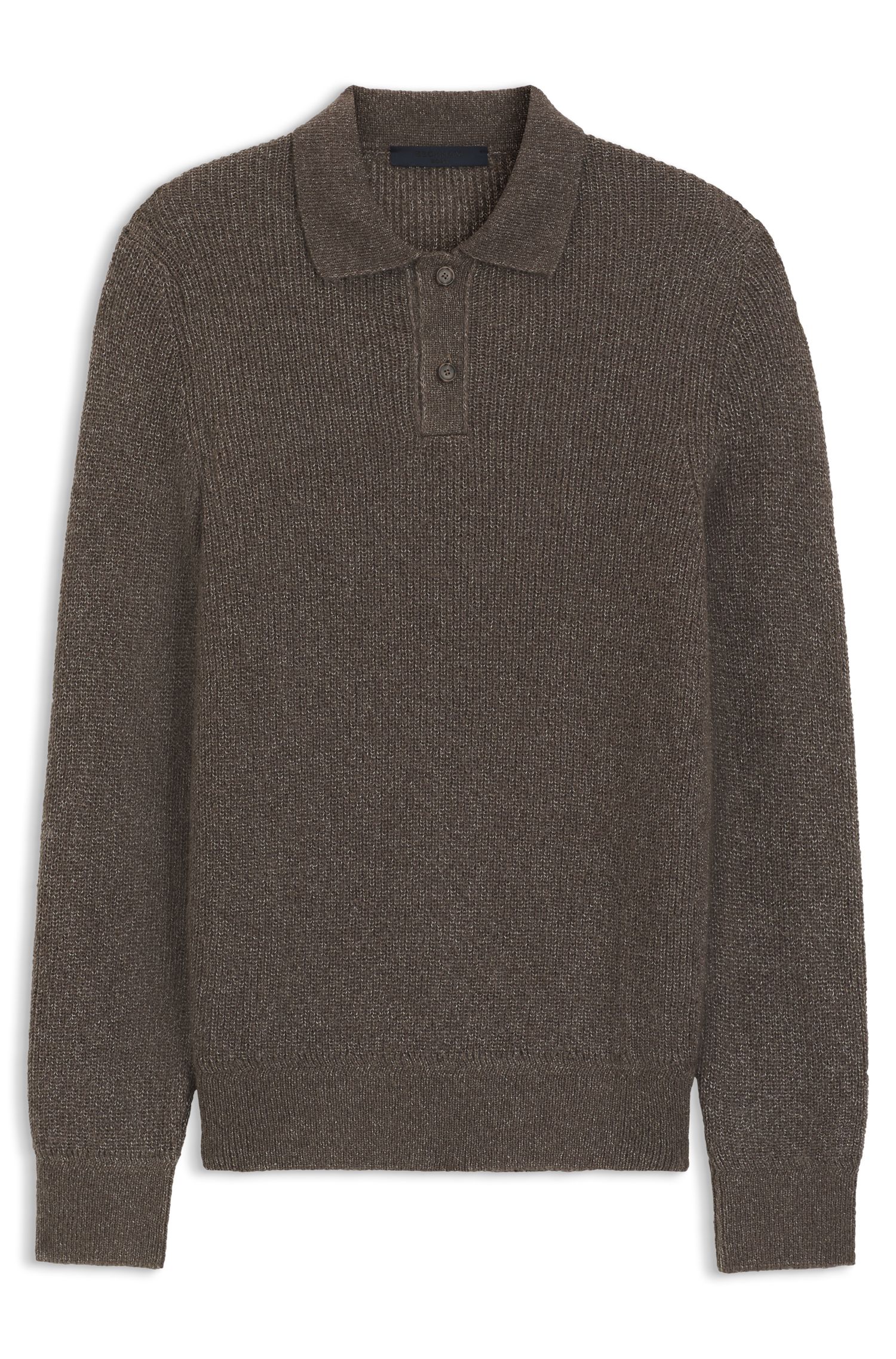 BECKHAM x BOSS mouliné 罗纹 Polo 领毛衣