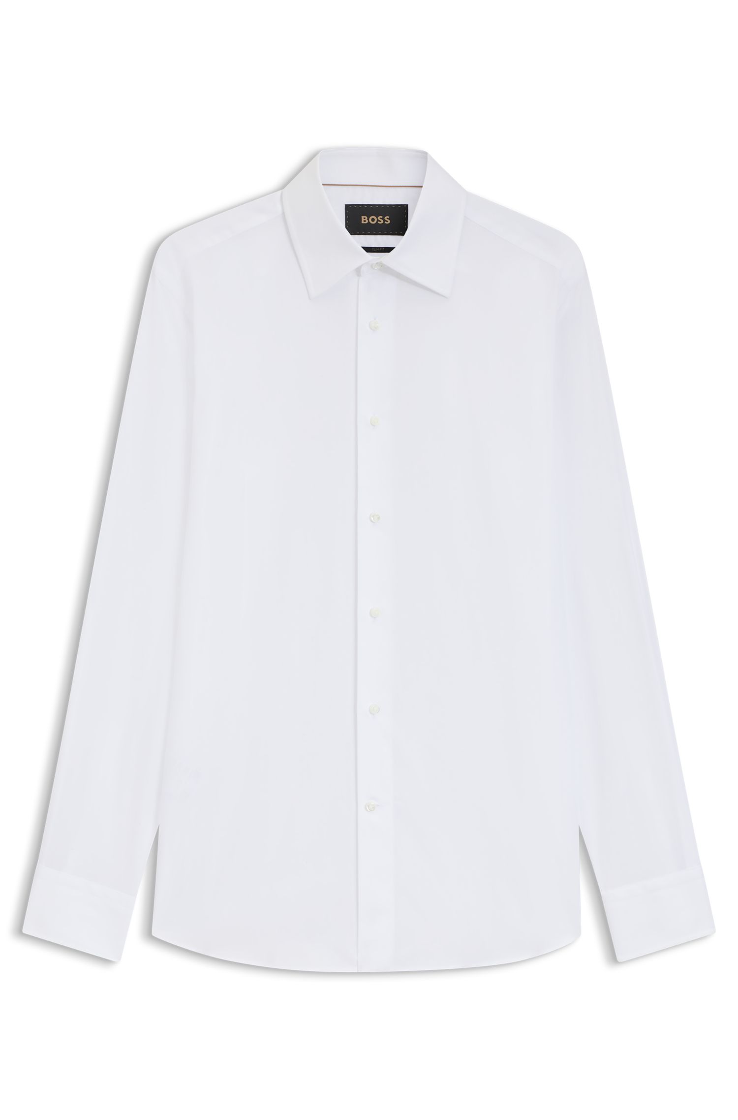 【BOSS博斯】结构图案意大利棉质修身衬衫