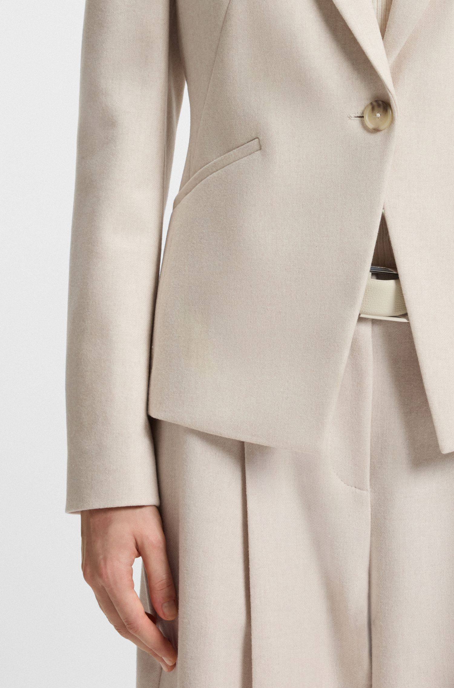 【BOSS博斯】柔软法兰绒修身西装外套