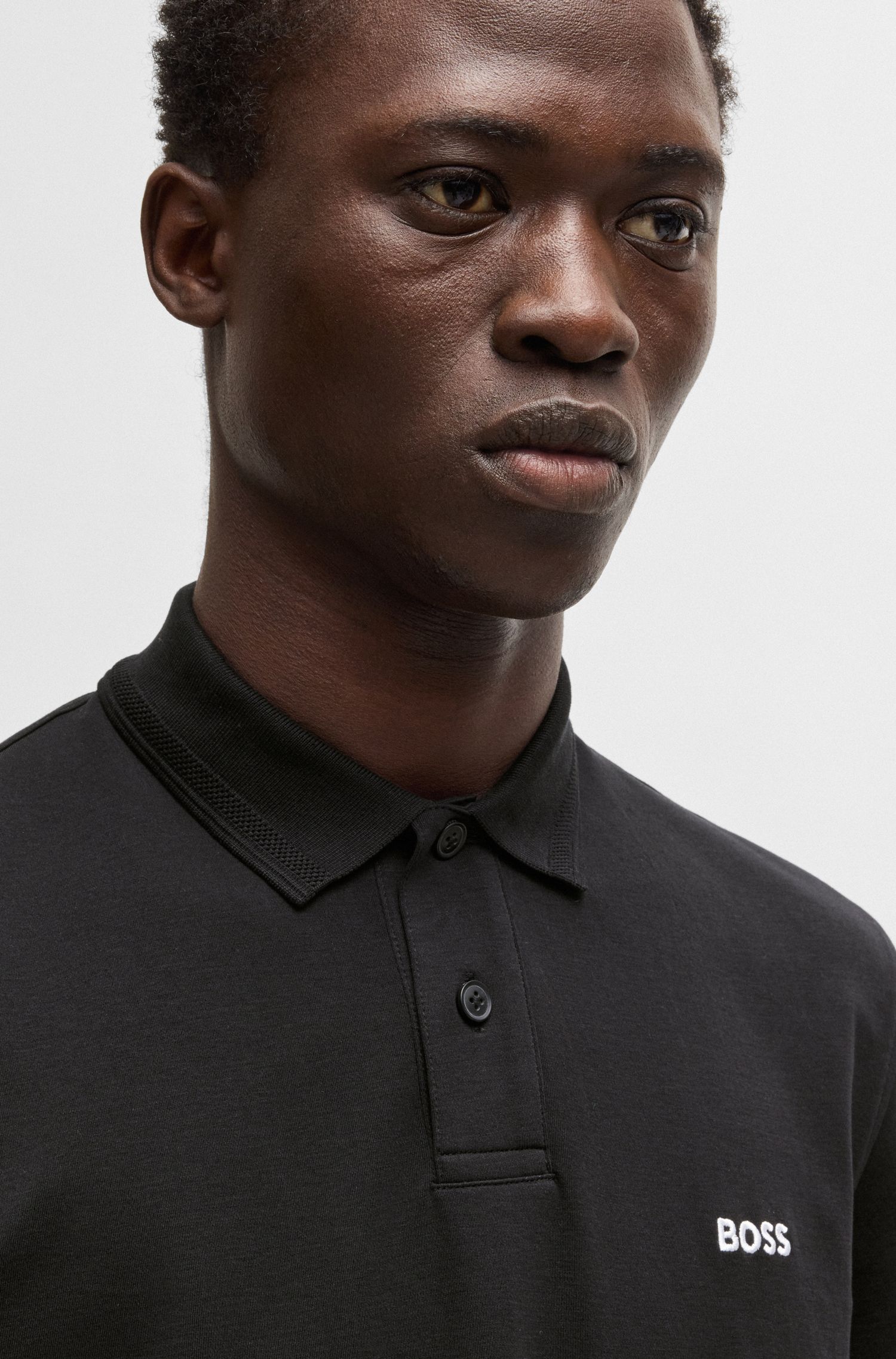 【BOSS博斯】徽标印花双面棉毛 Polo 衫