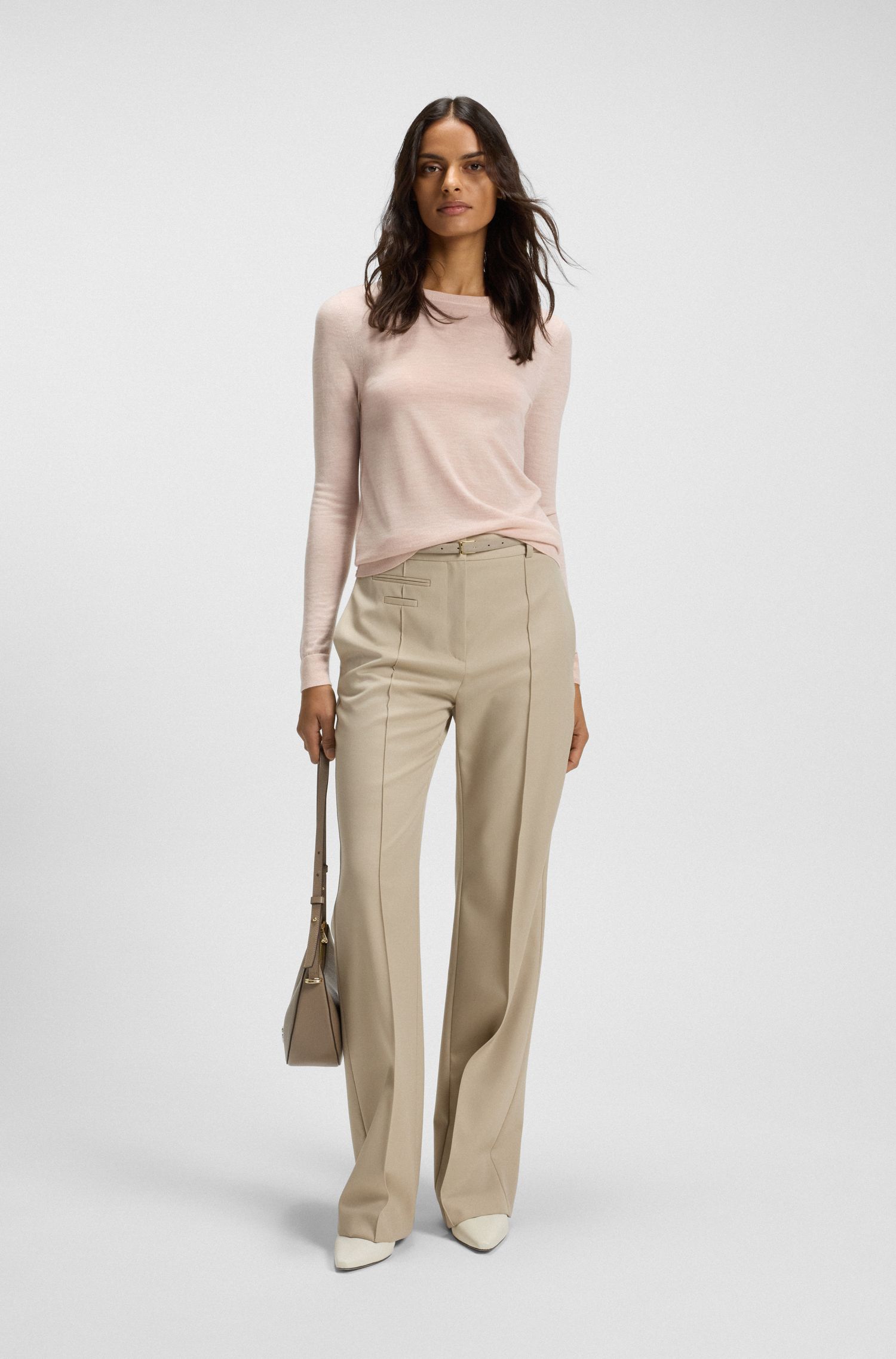 【BOSS博斯】超细美利奴羊毛圆领毛衣