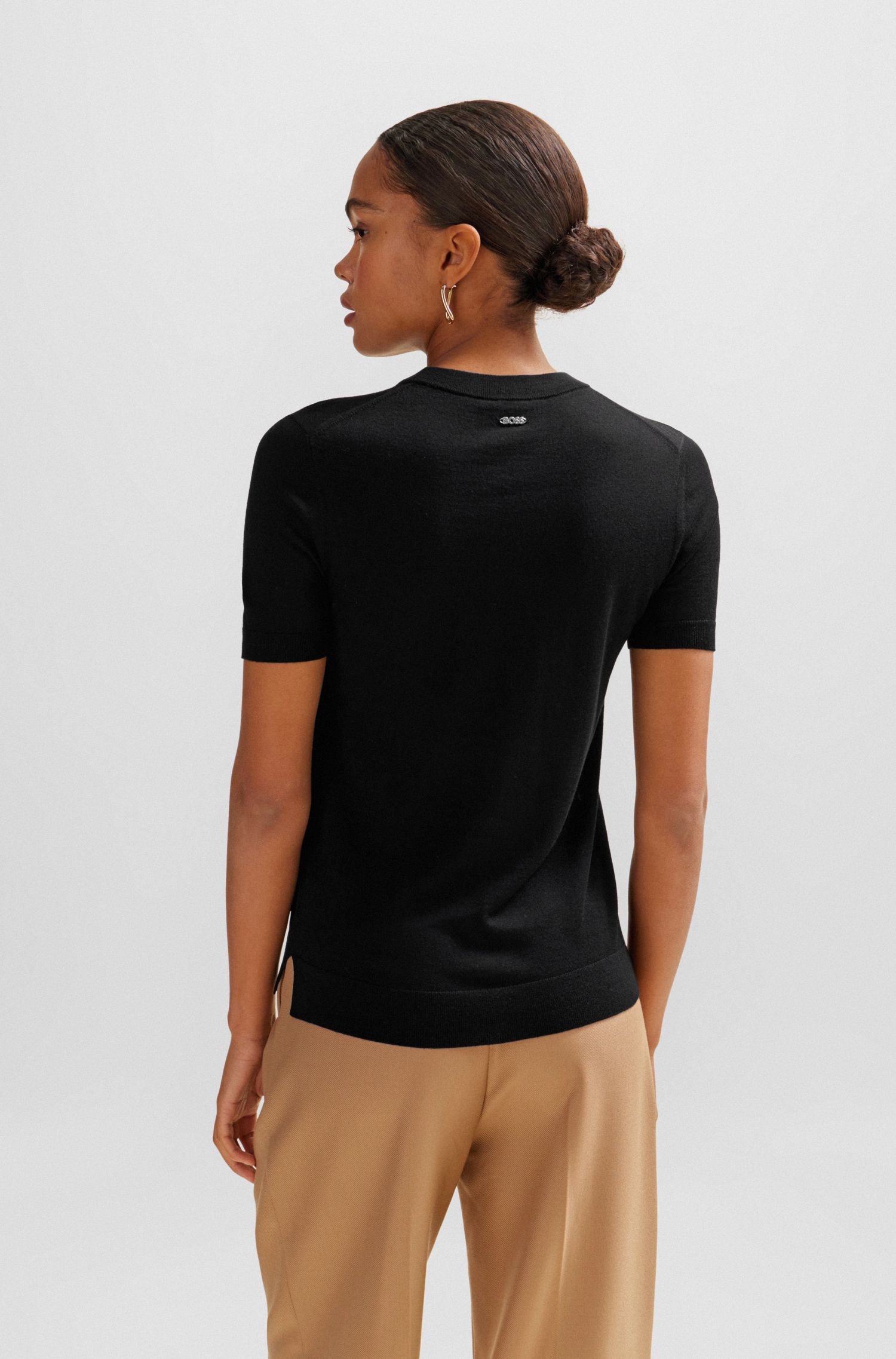 【BOSS博斯】羊毛短袖毛衣