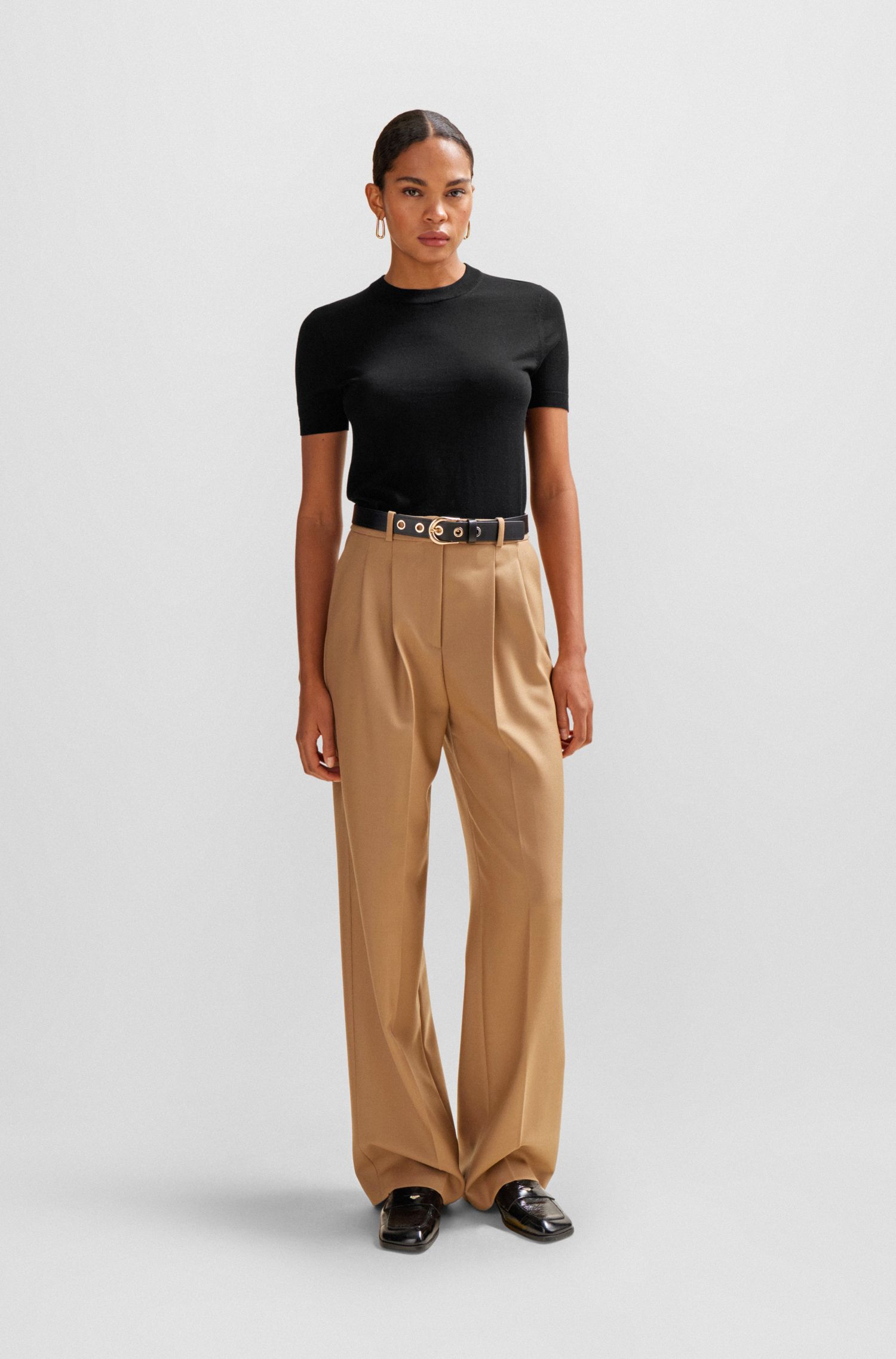 【BOSS博斯】羊毛短袖毛衣