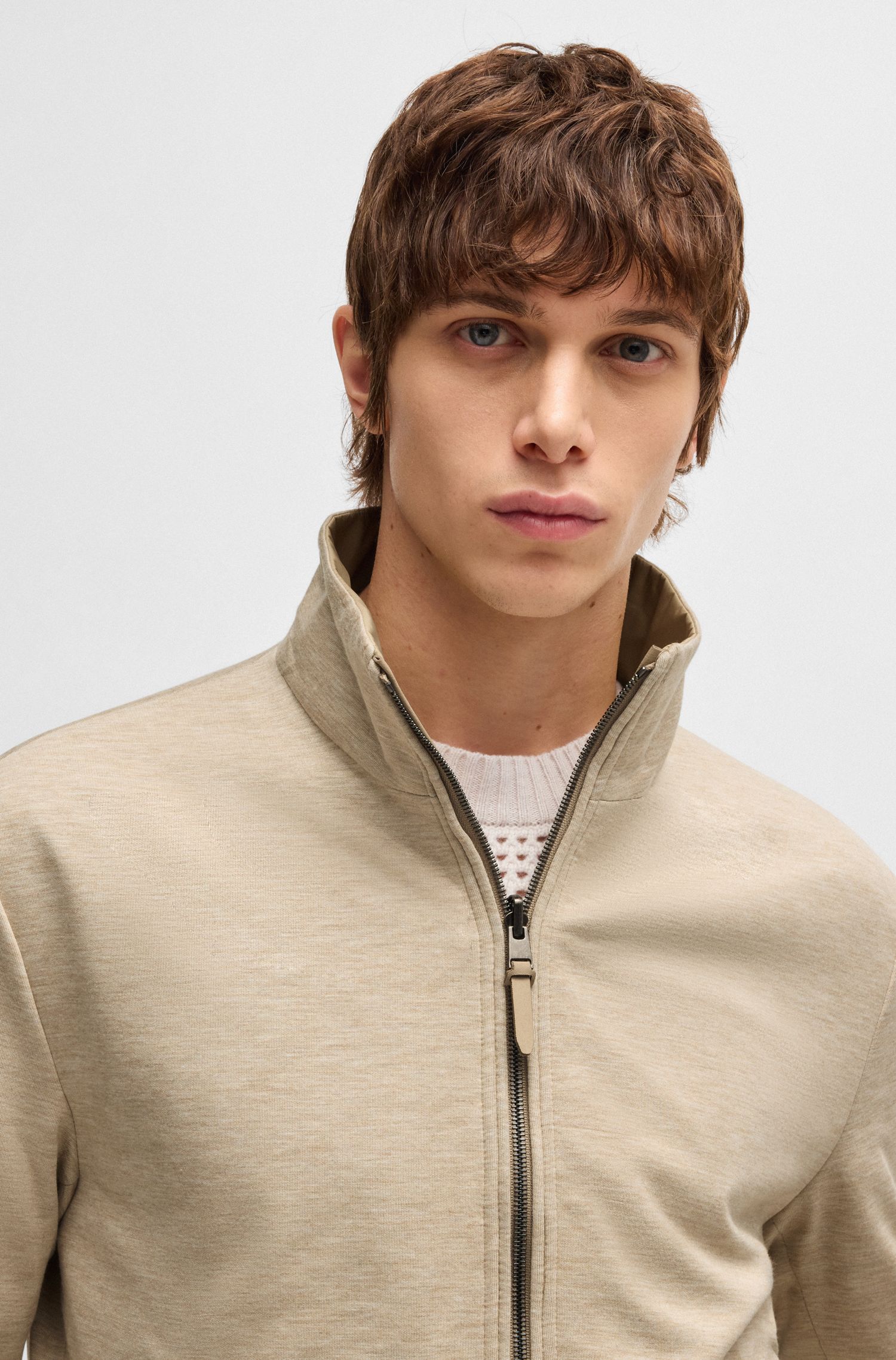 【BOSS博斯】磨毛面料双面拉链夹克