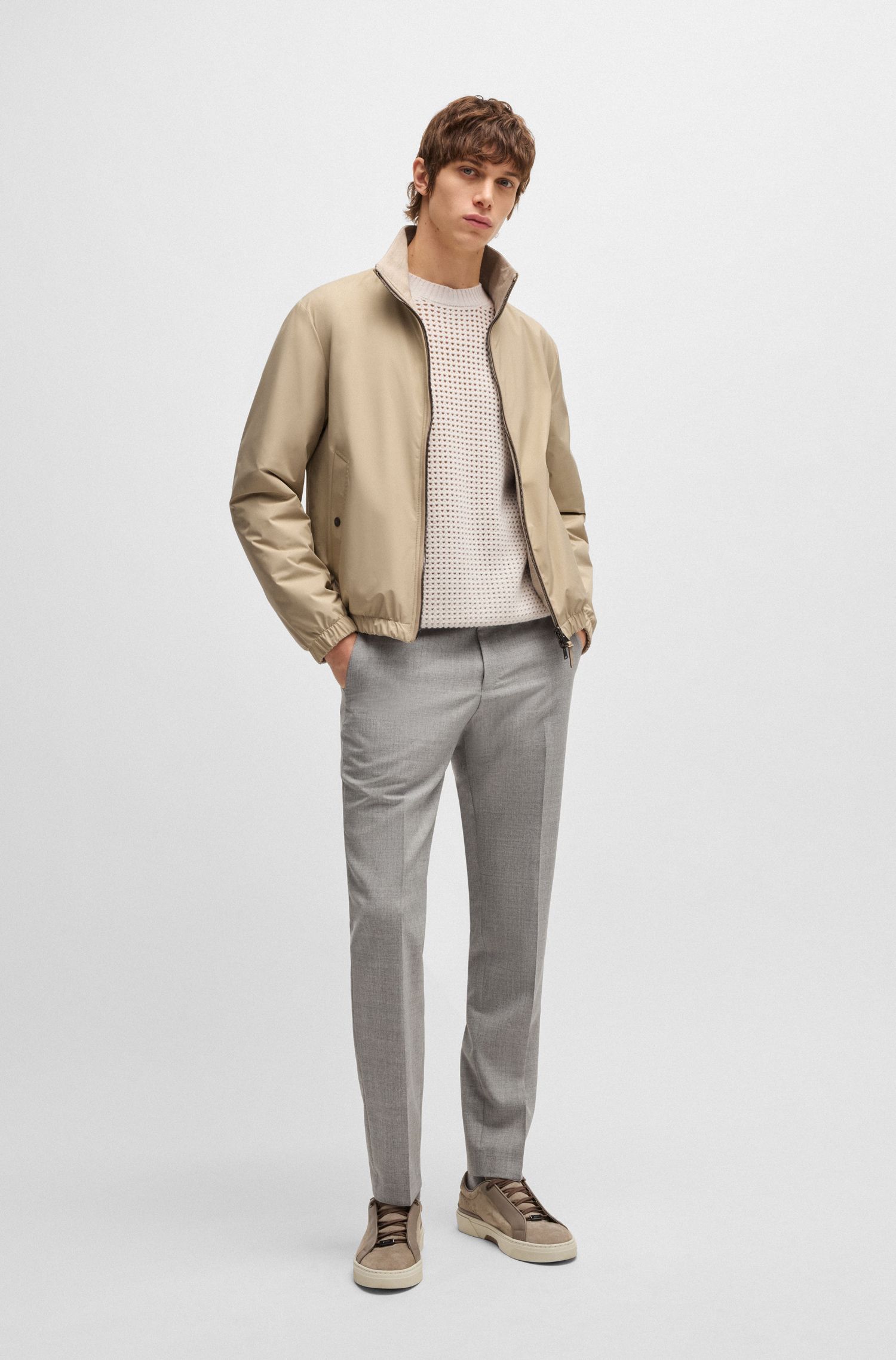 【BOSS博斯】磨毛面料双面拉链夹克