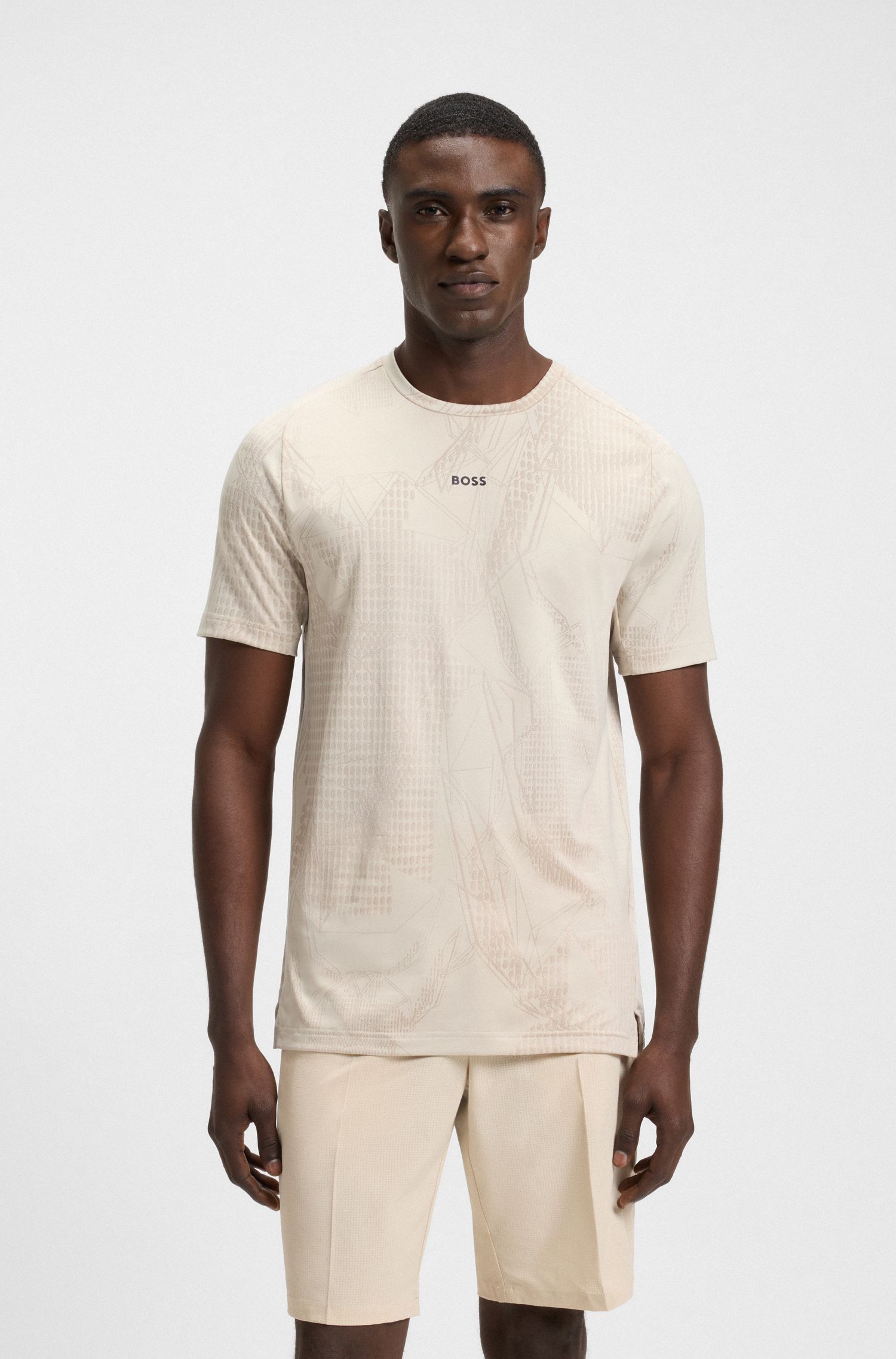 【BOSS博斯】提花图案运动 T 恤