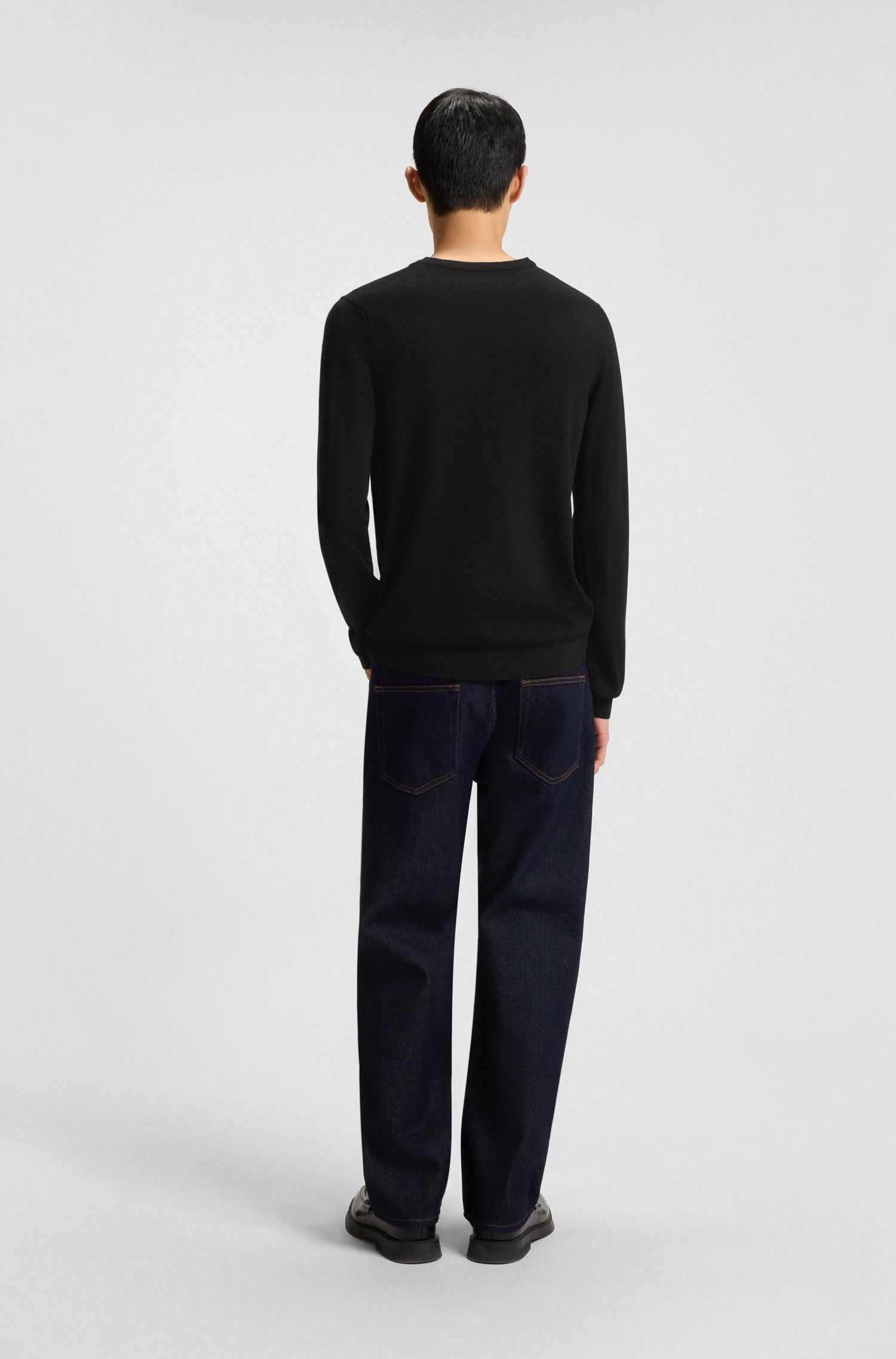 【HUGO雨果】刺绣徽标装饰毛衣