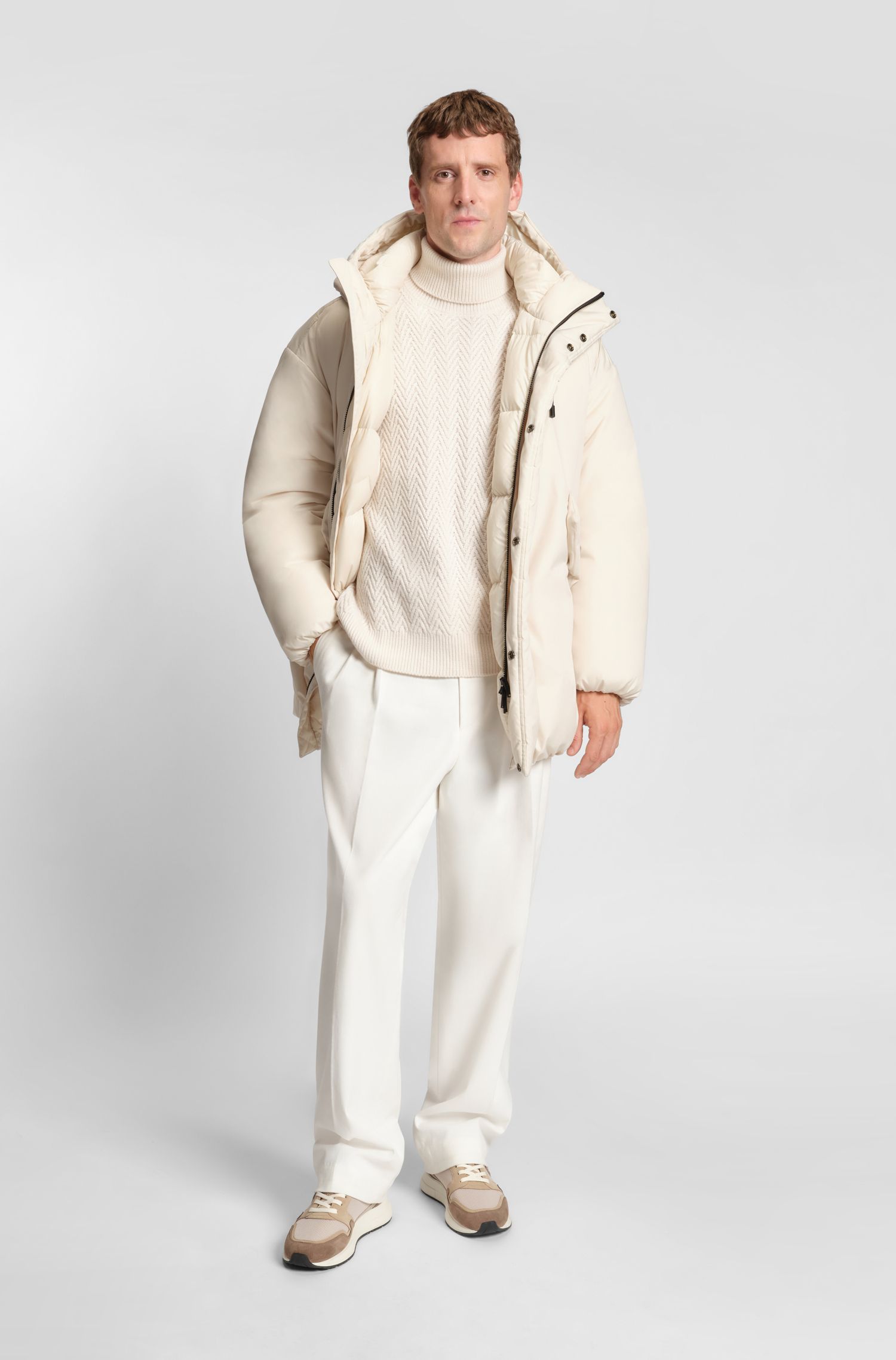 BOSS x Steiff 丝光弹力棉质宽松版型长裤