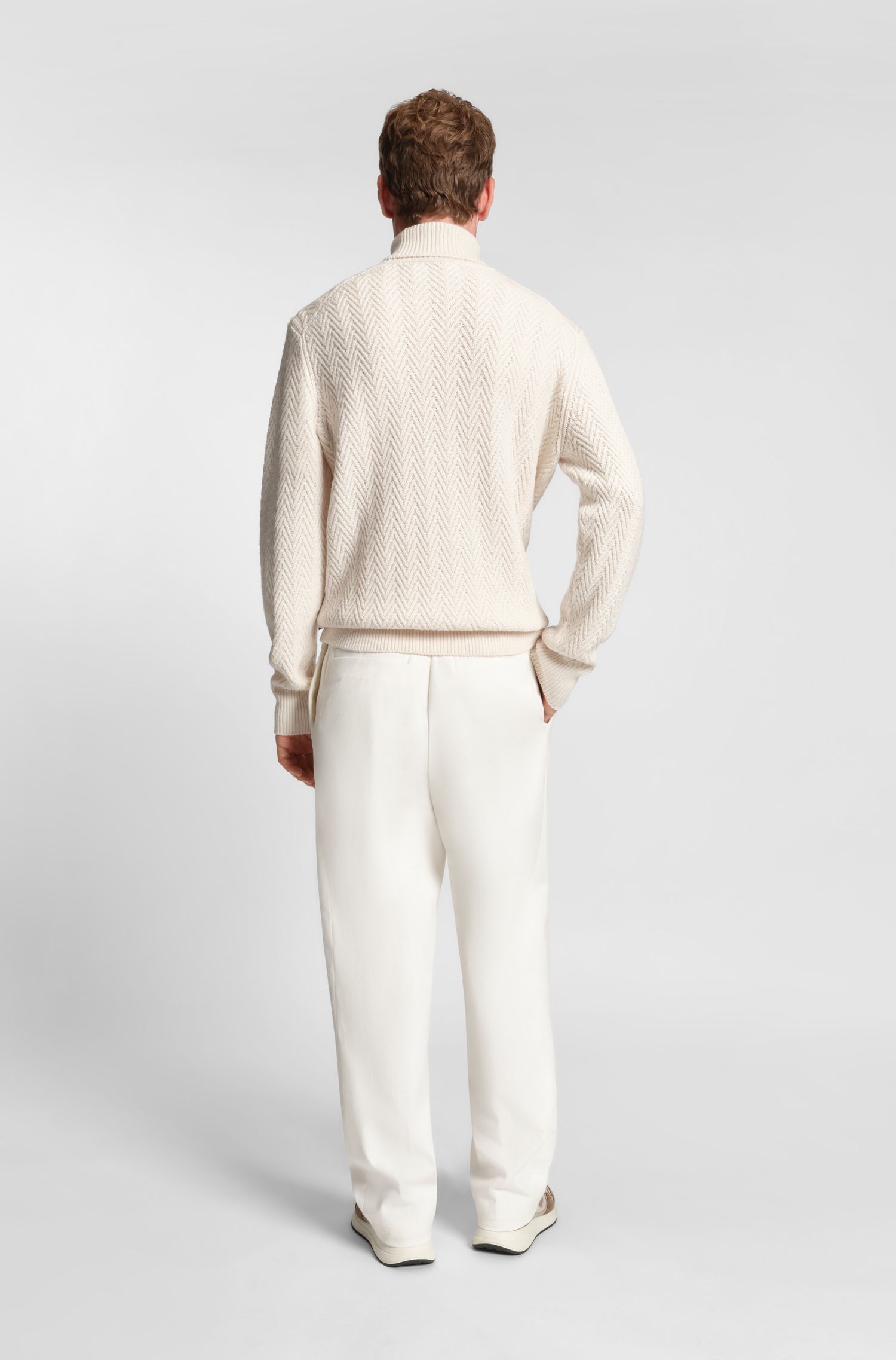 BOSS x Steiff 丝光弹力棉质宽松版型长裤