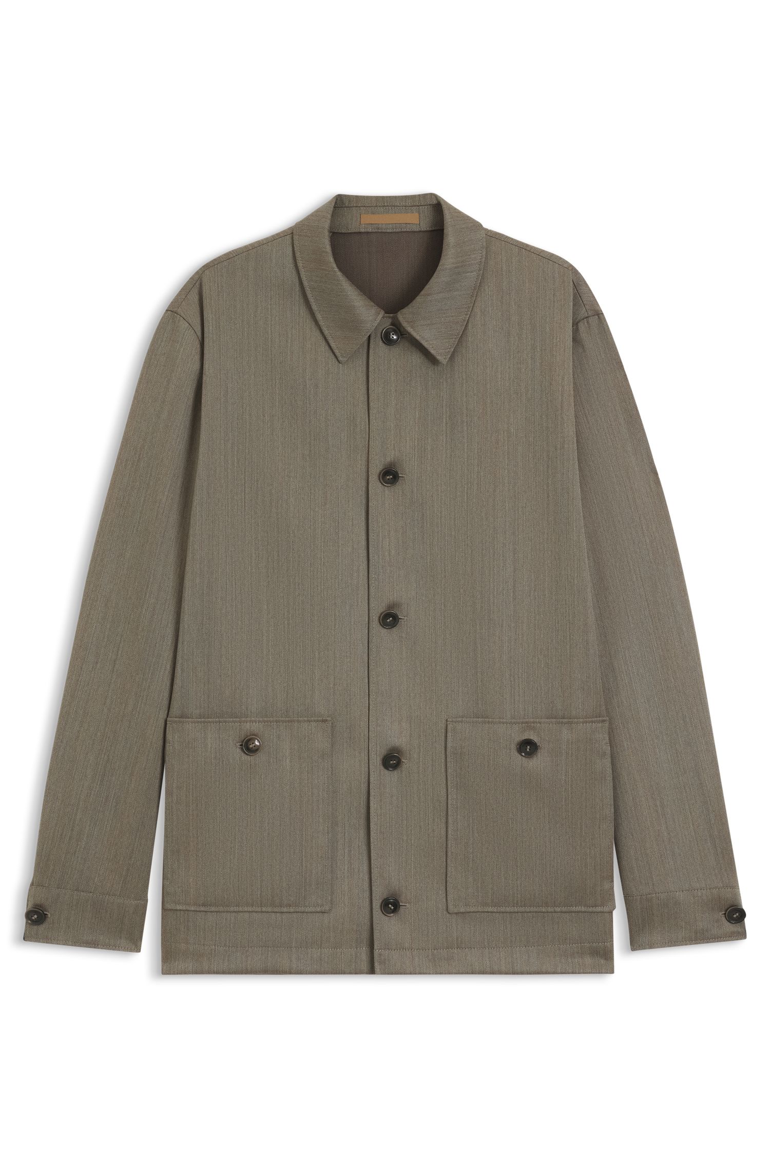 【BOSS博斯】羊毛材质宽松版型外套衬衫