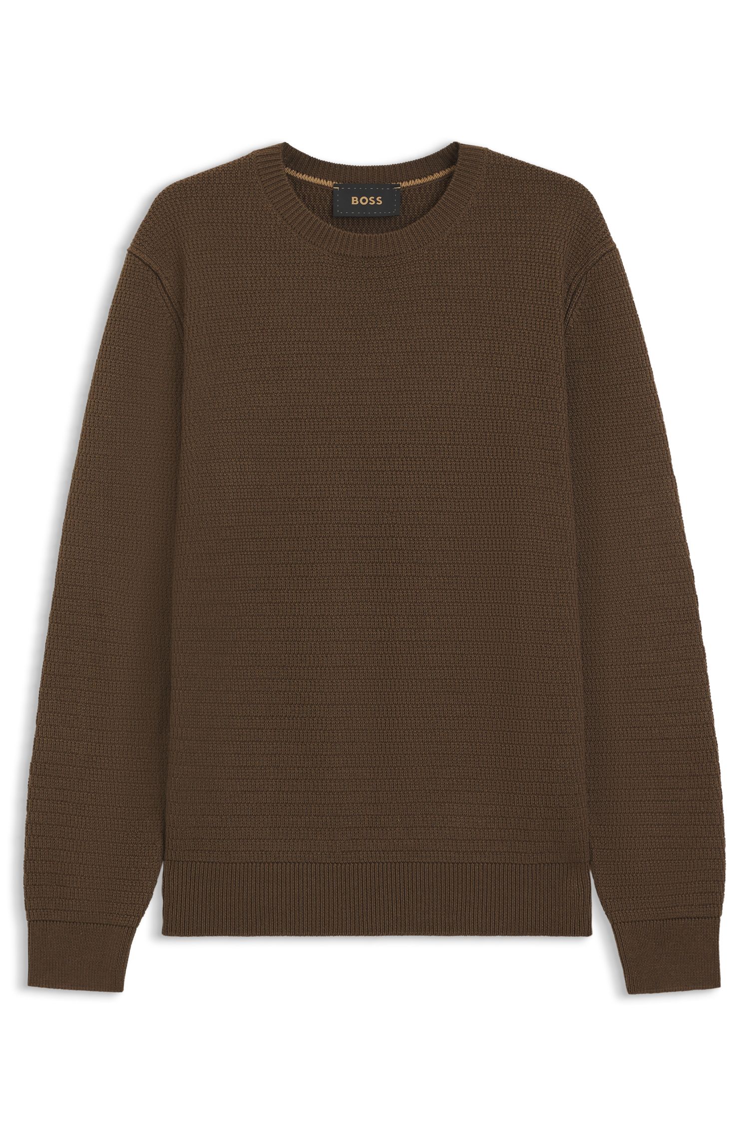 【BOSS博斯】针织结构羊毛真丝混纺毛衣