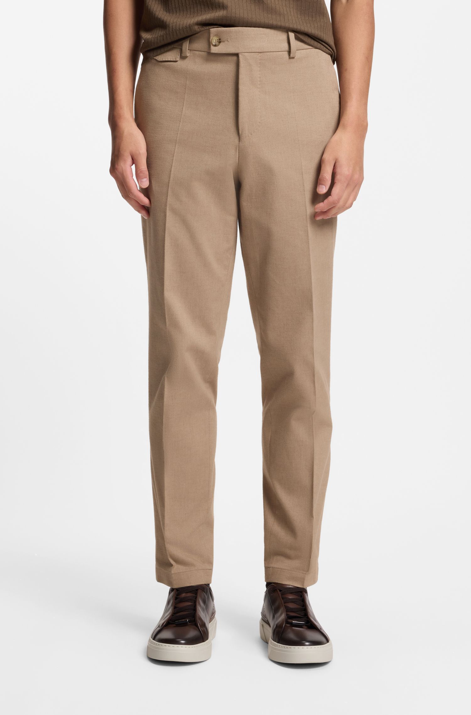 【BOSS博斯】棉质弹力锥形长裤