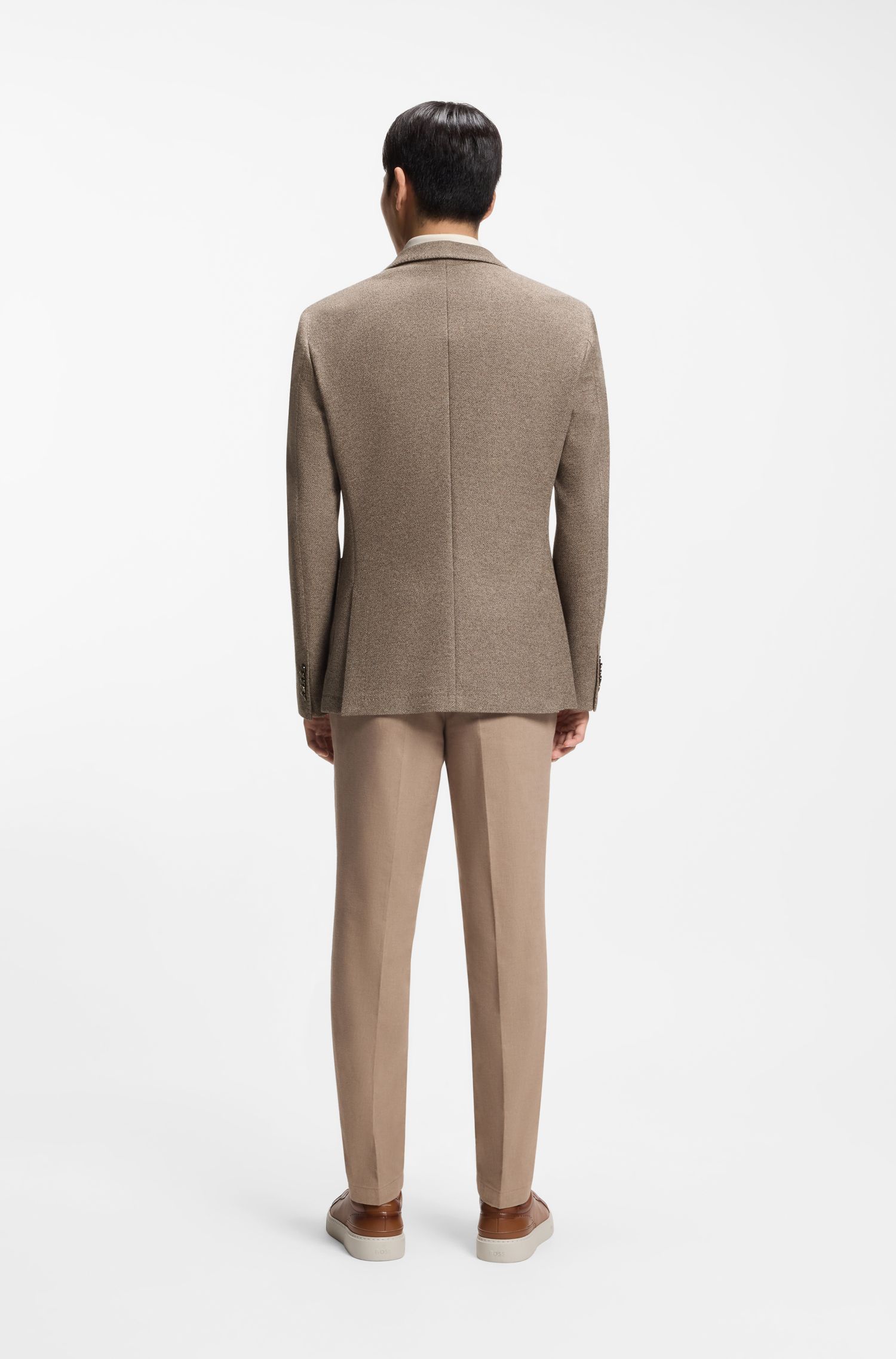 【BOSS博斯】微图案棉质修身版西装外套