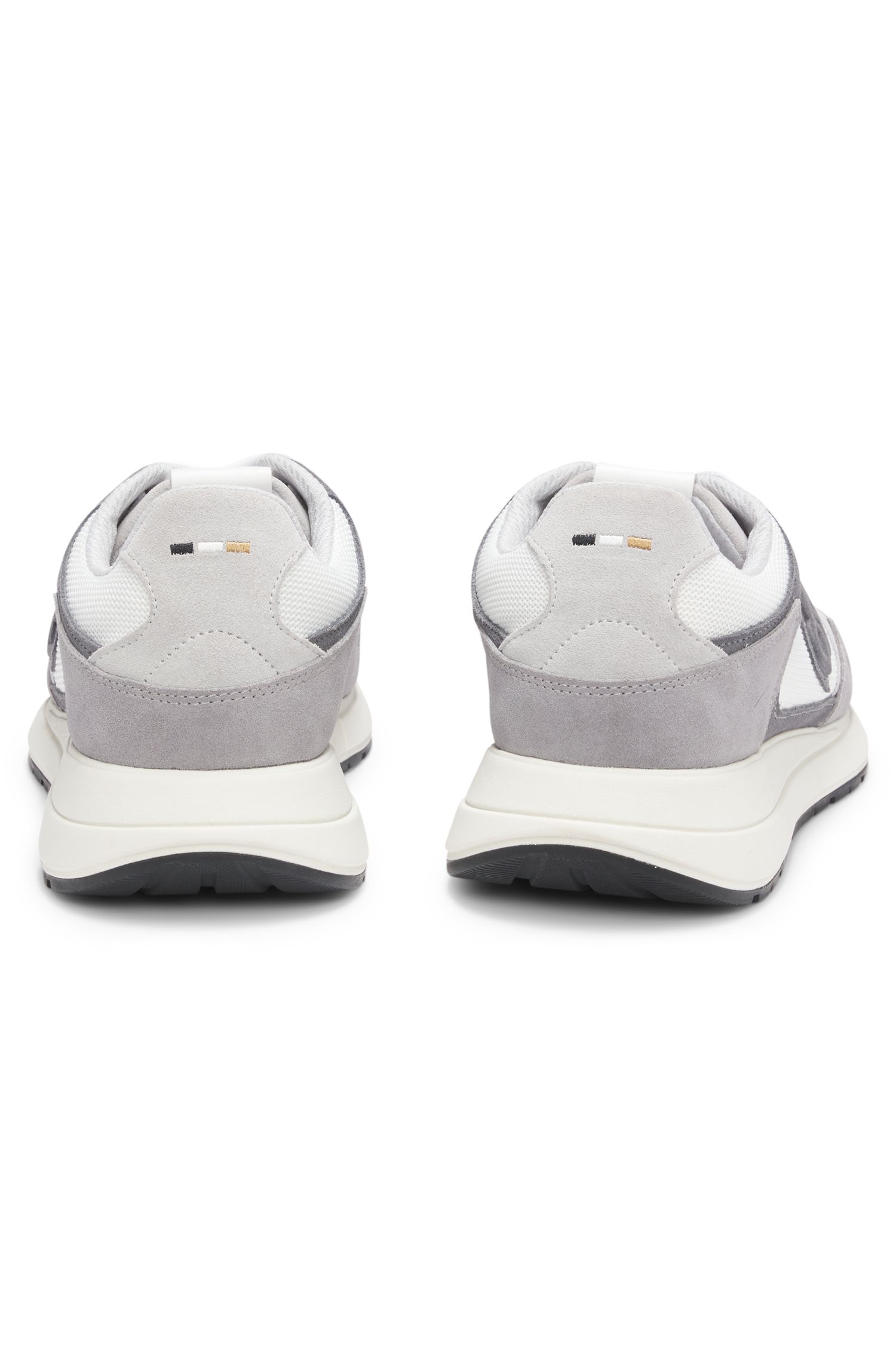 【BOSS博斯】双 B 造型交织字母图案皮革运动鞋