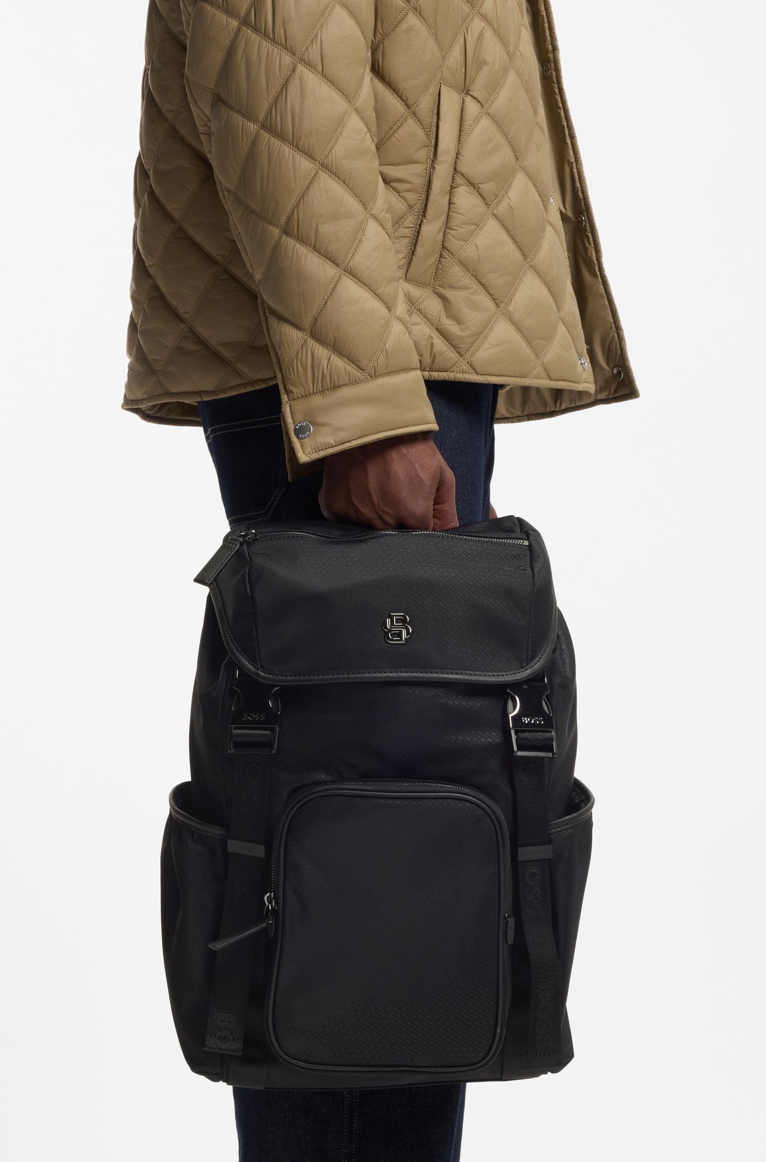 【汪顺同款】微型交织字母图案背包