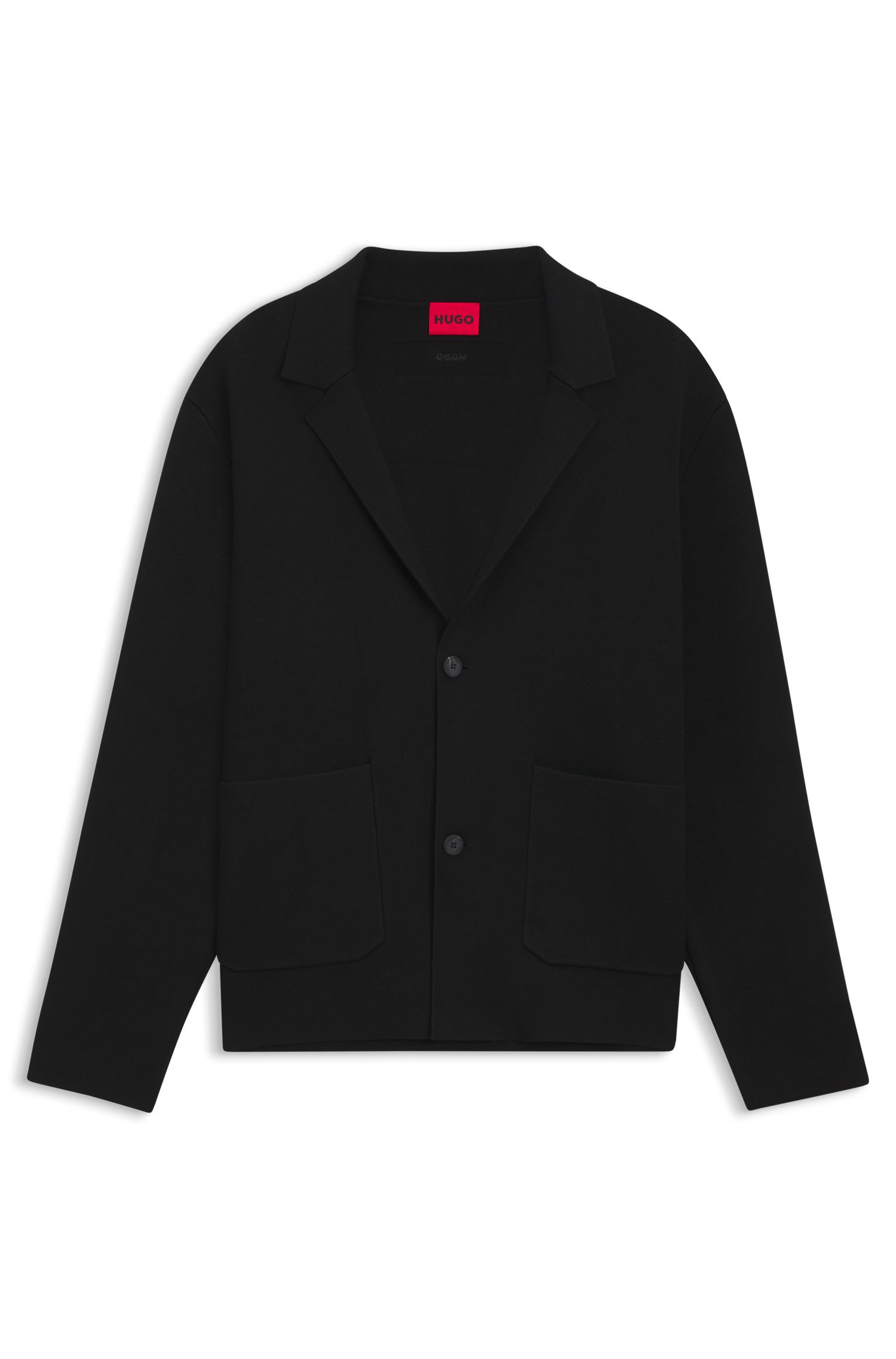 【HUGO雨果】带贴袋宽松版型针织夹克