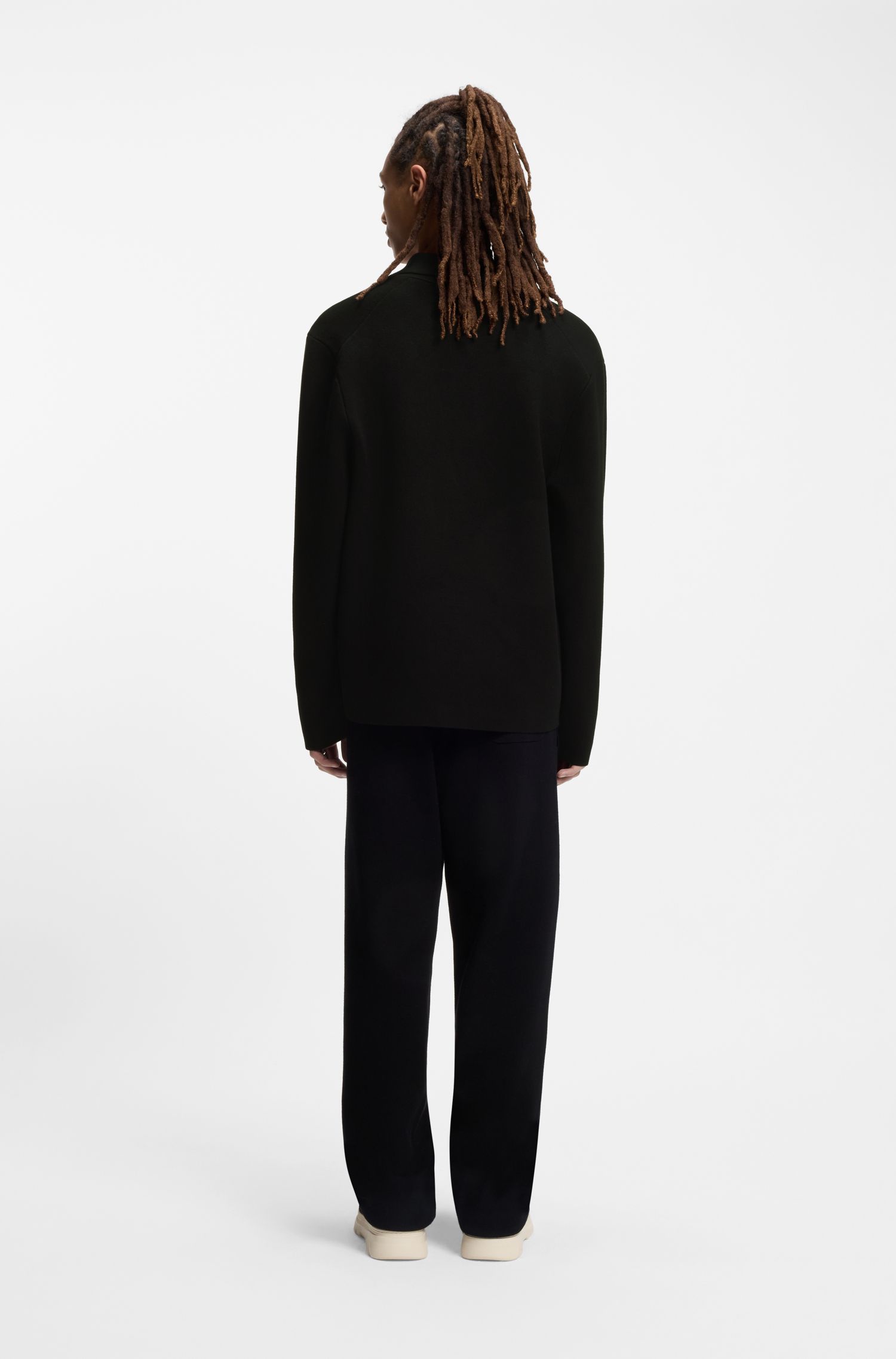 【HUGO雨果】带贴袋宽松版型针织夹克