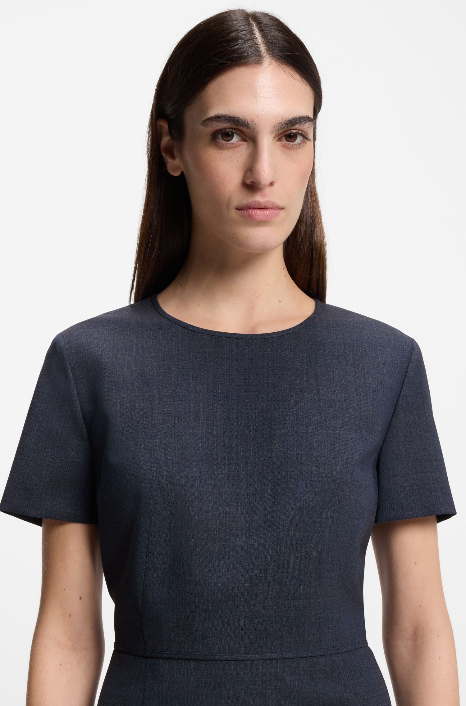 【BOSS博斯】混色羊毛商务风连衣裙