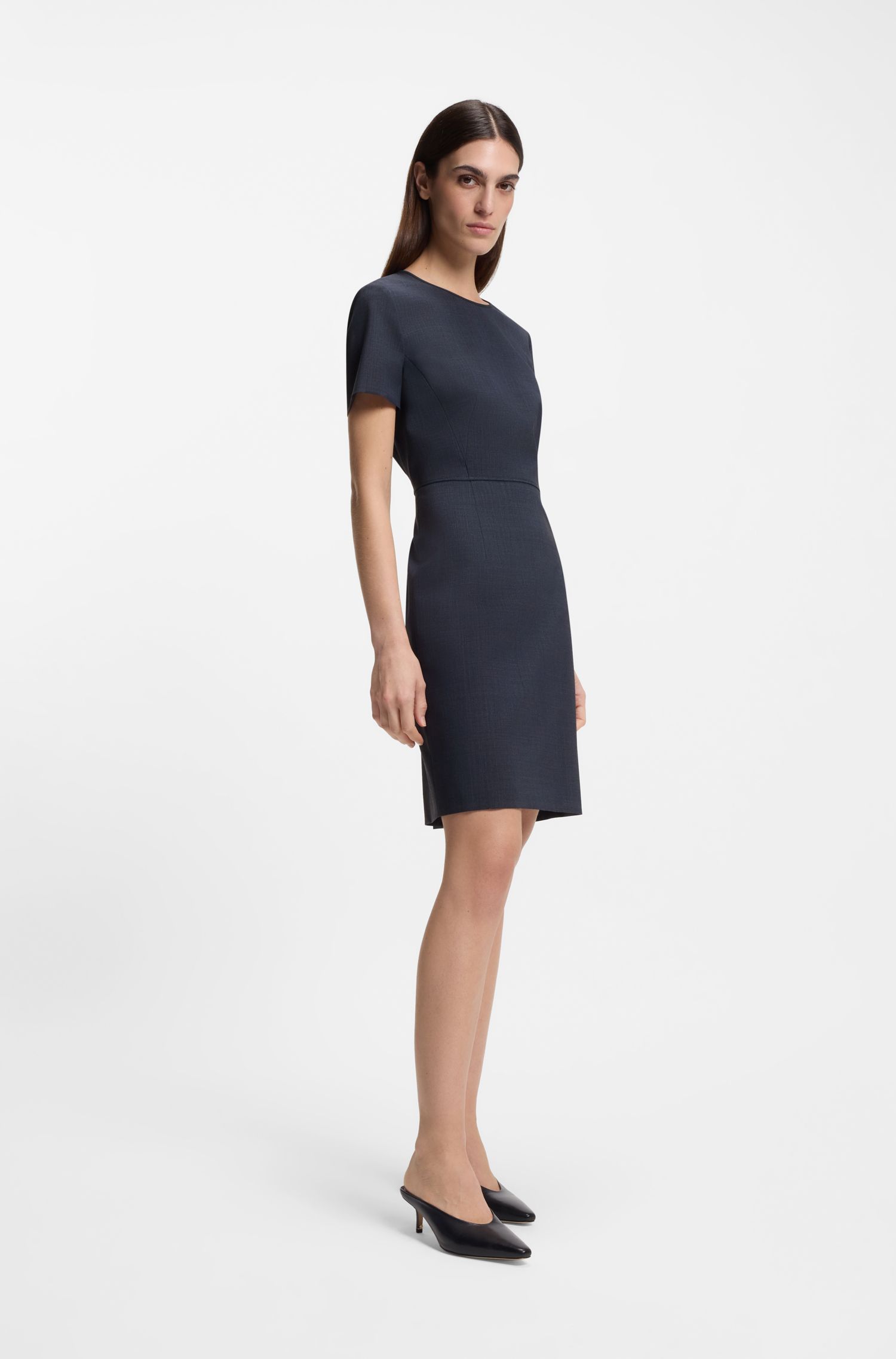 【BOSS博斯】混色羊毛商务风连衣裙