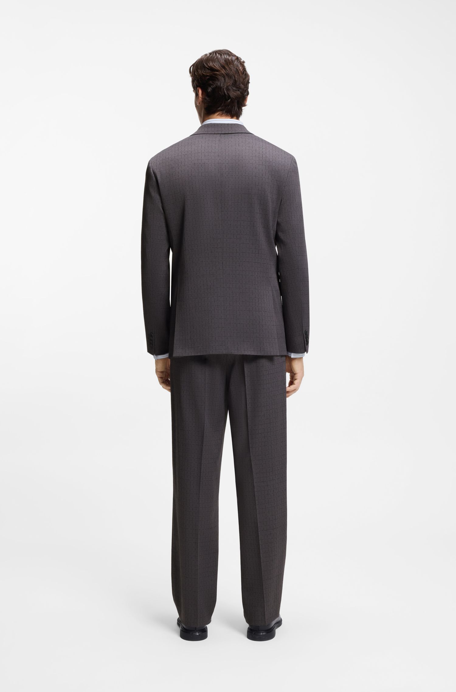 【HUGO雨果】格纹弹力面料现代版型西装夹克