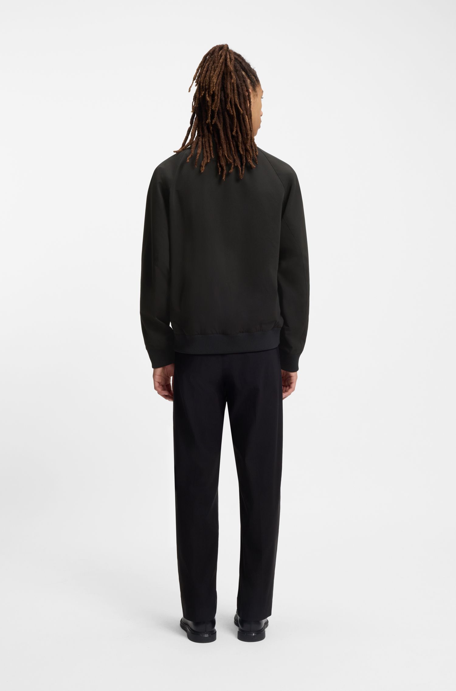 【HUGO雨果】纽扣立领斜纹飞行员夹克