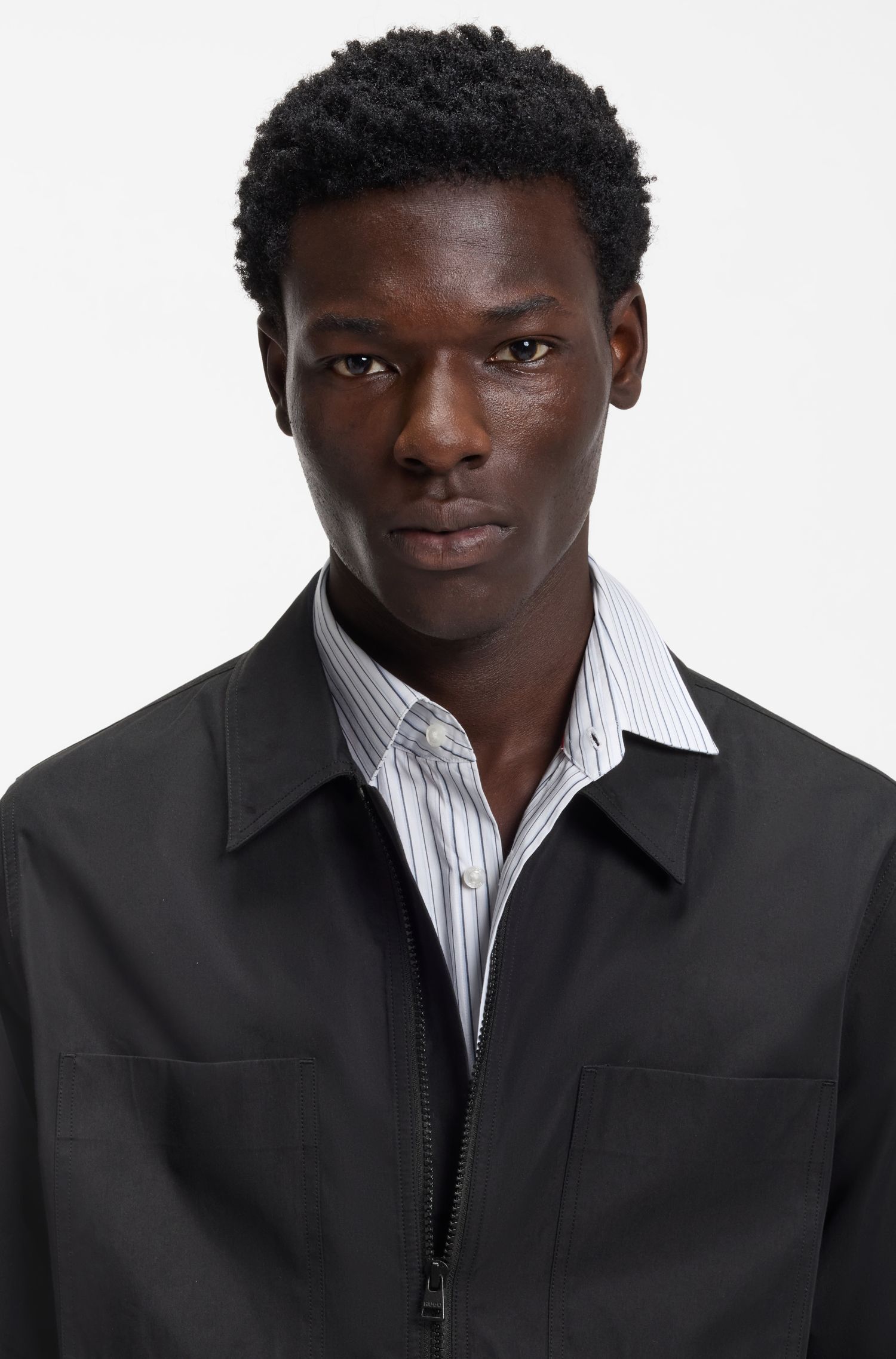 【HUGO雨果】棉质混纺宽大版型衬衫