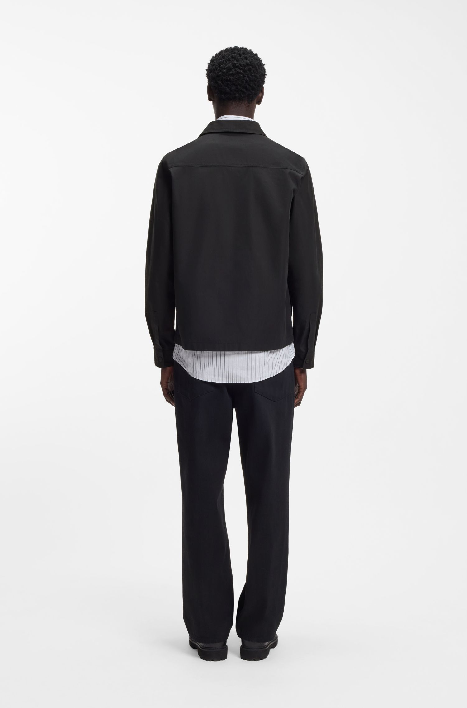 【HUGO雨果】棉质混纺宽大版型衬衫