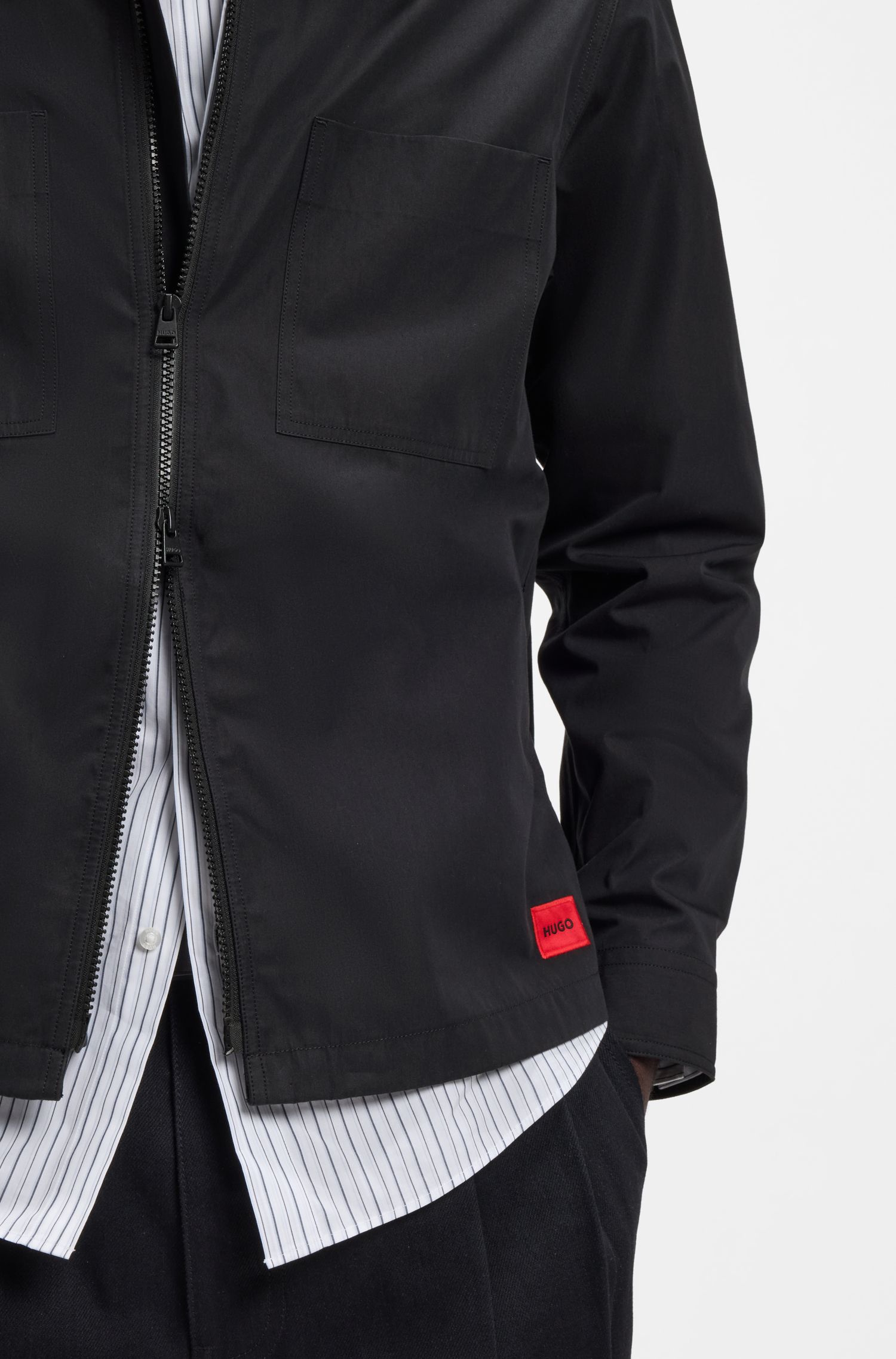 【HUGO雨果】棉质混纺宽大版型衬衫