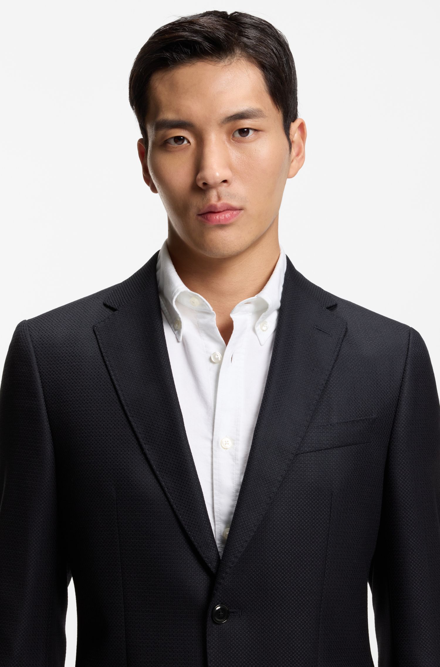 【BOSS博斯】图案装饰羊毛常规版型西装外套