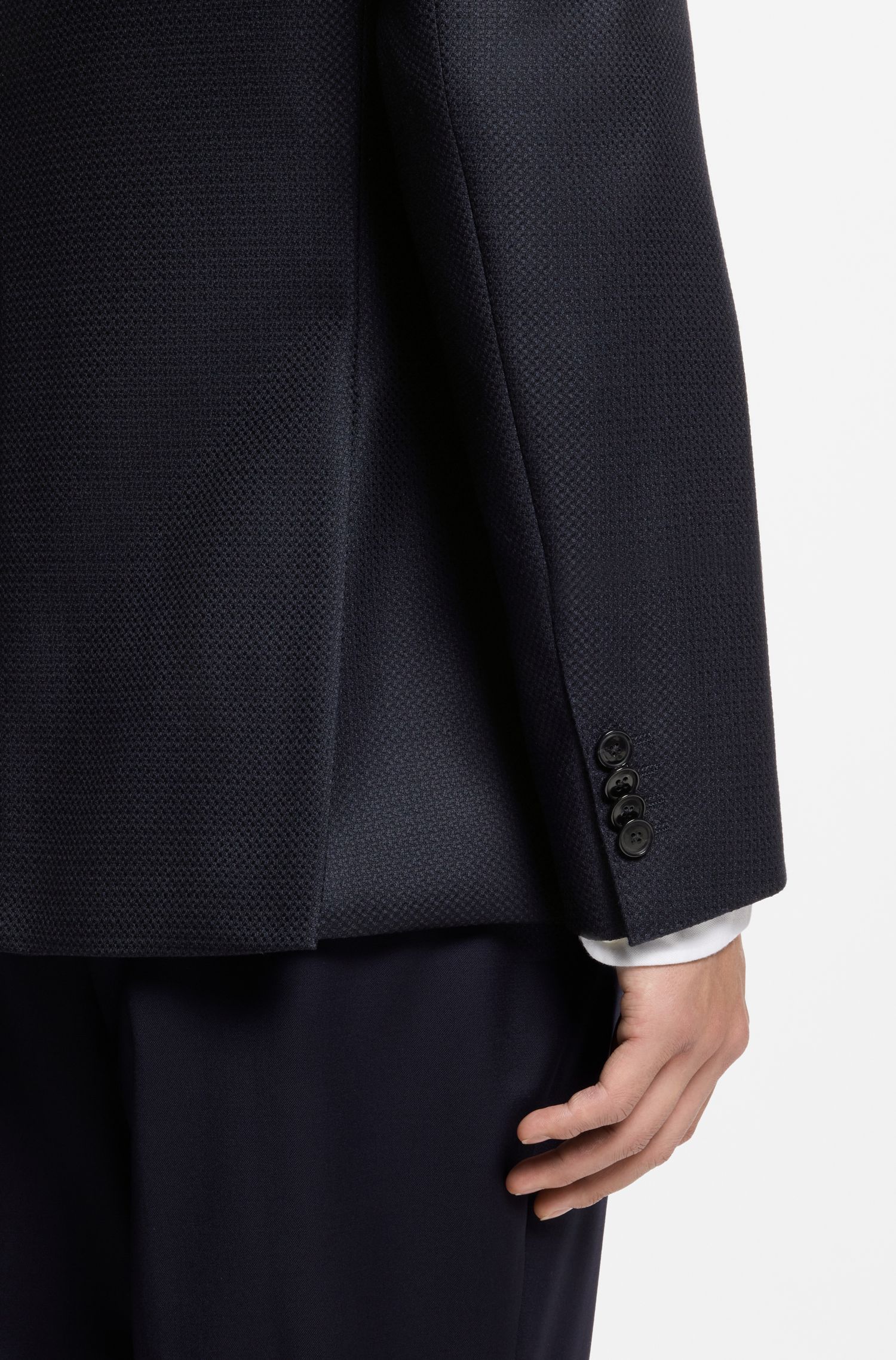 【BOSS博斯】图案装饰羊毛常规版型西装外套