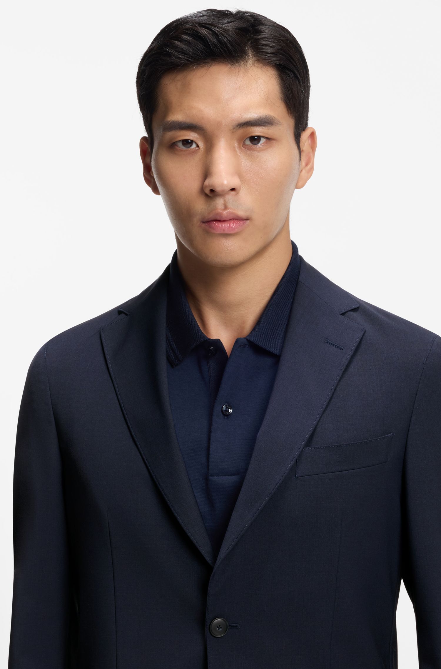 【BOSS博斯】羊毛混纺可水洗修身西装外套