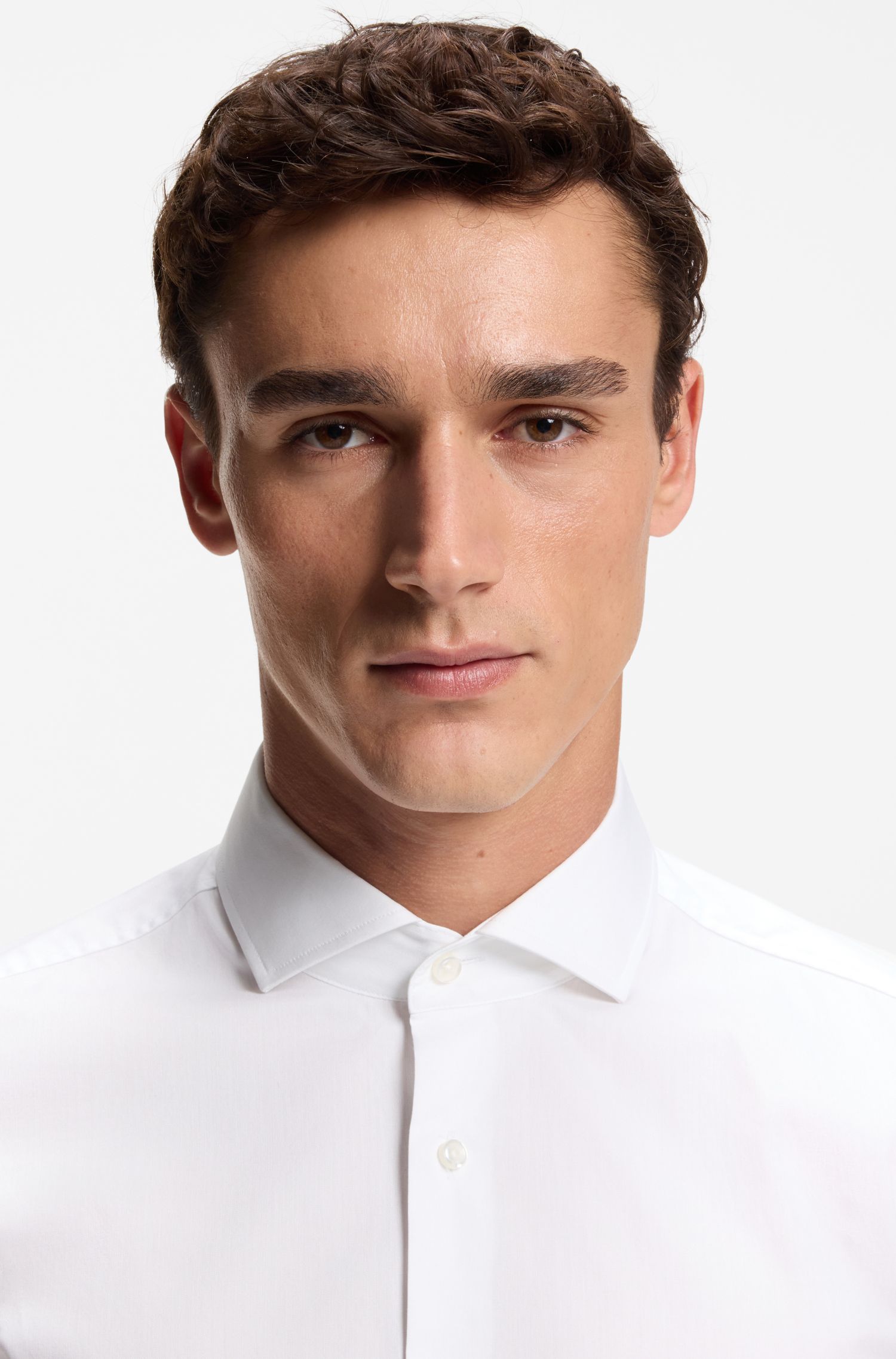 【BOSS博斯】易熨烫棉质府绸修身衬衫