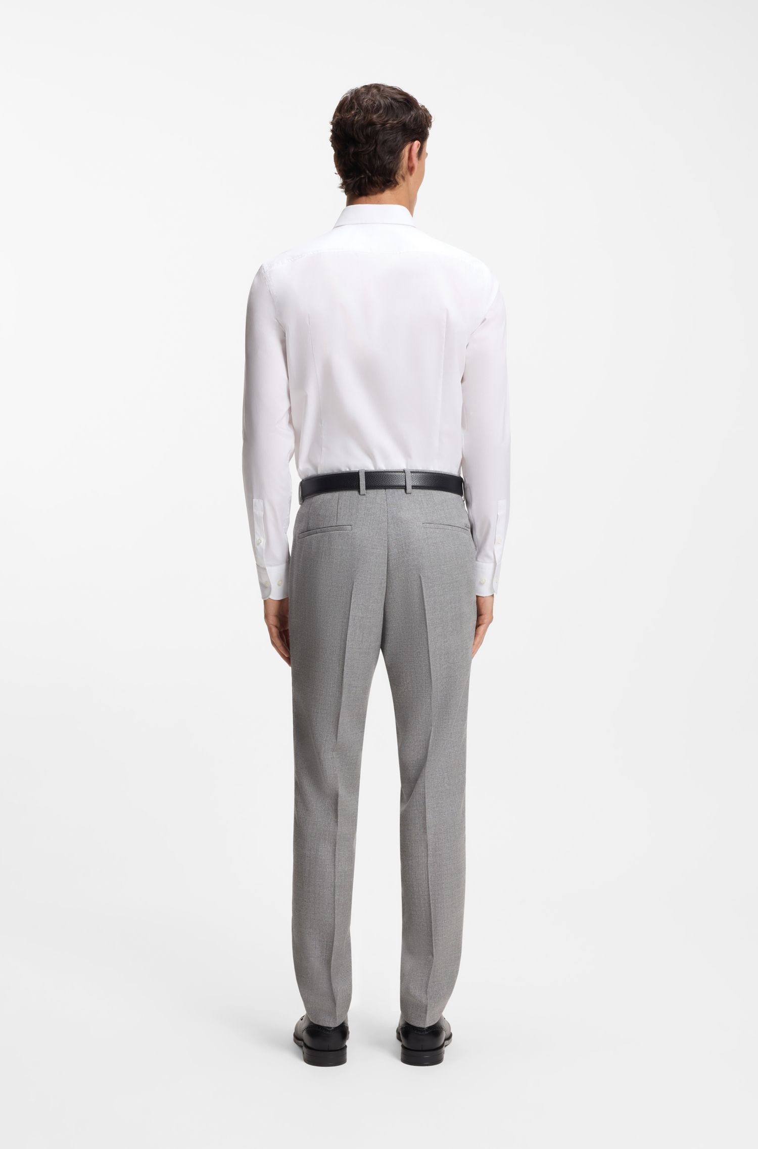 【BOSS博斯】易熨烫棉质府绸修身衬衫