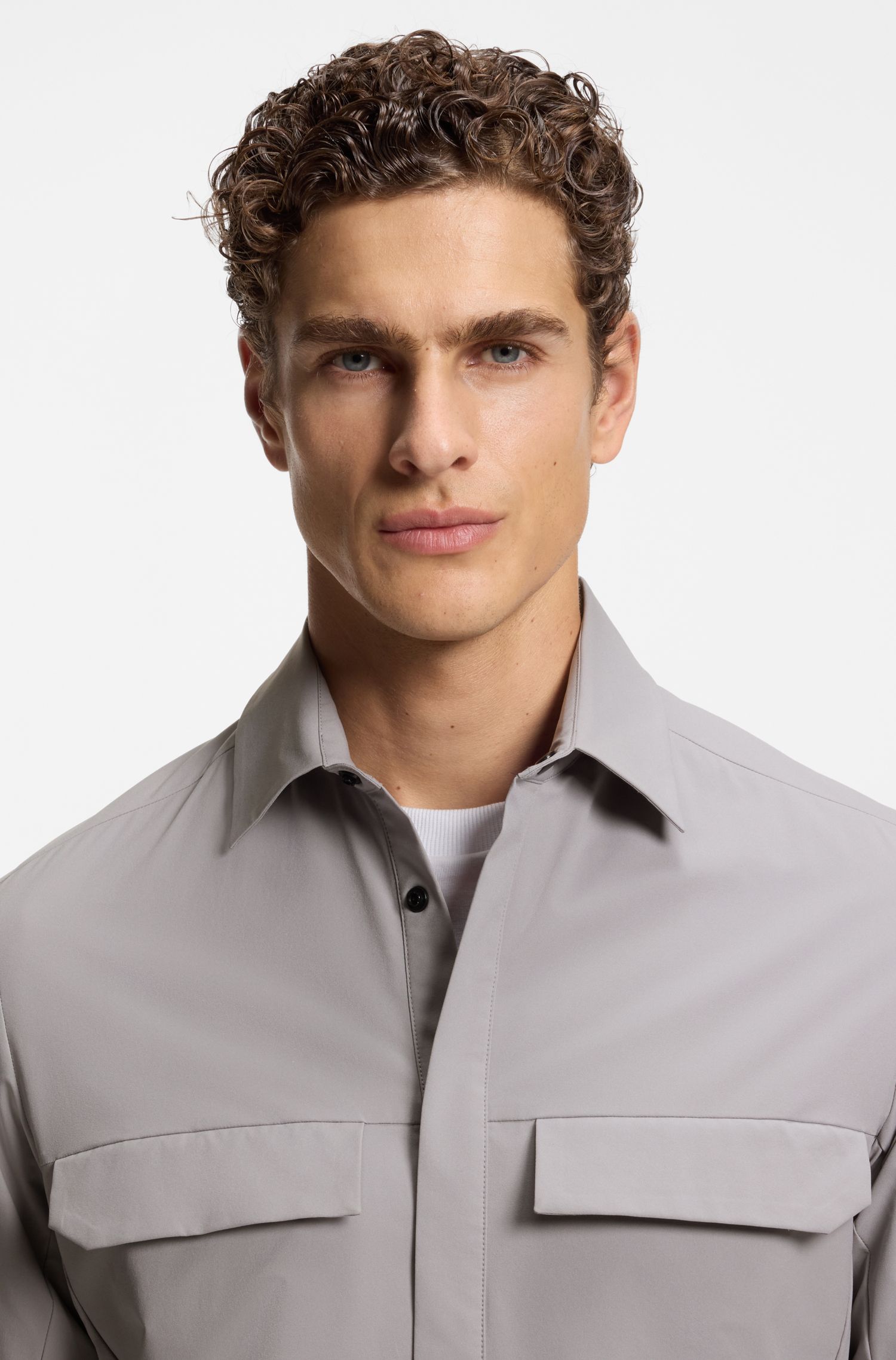 【BOSS博斯】府绸宽松版型外套衬衫