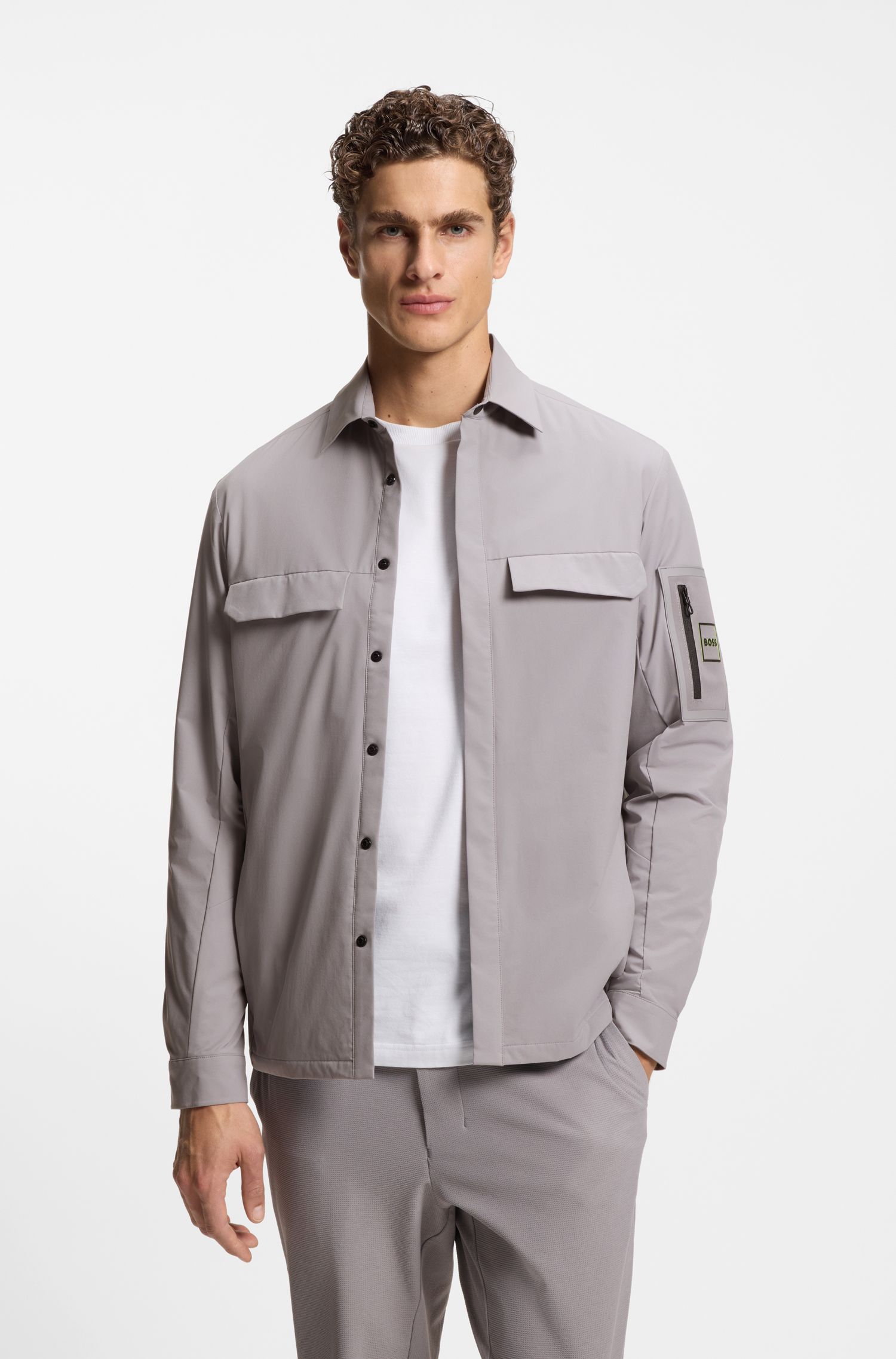 【BOSS博斯】府绸宽松版型外套衬衫